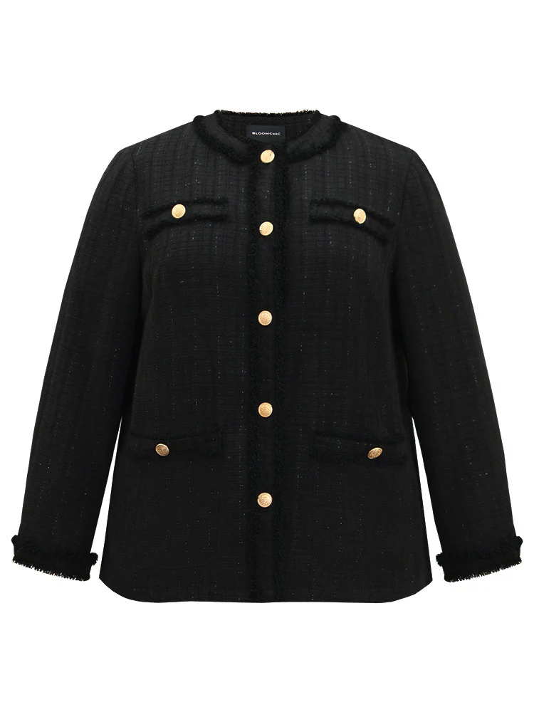Fuzzy Trim Pocket Metal Button Fly Jacket - Image 9