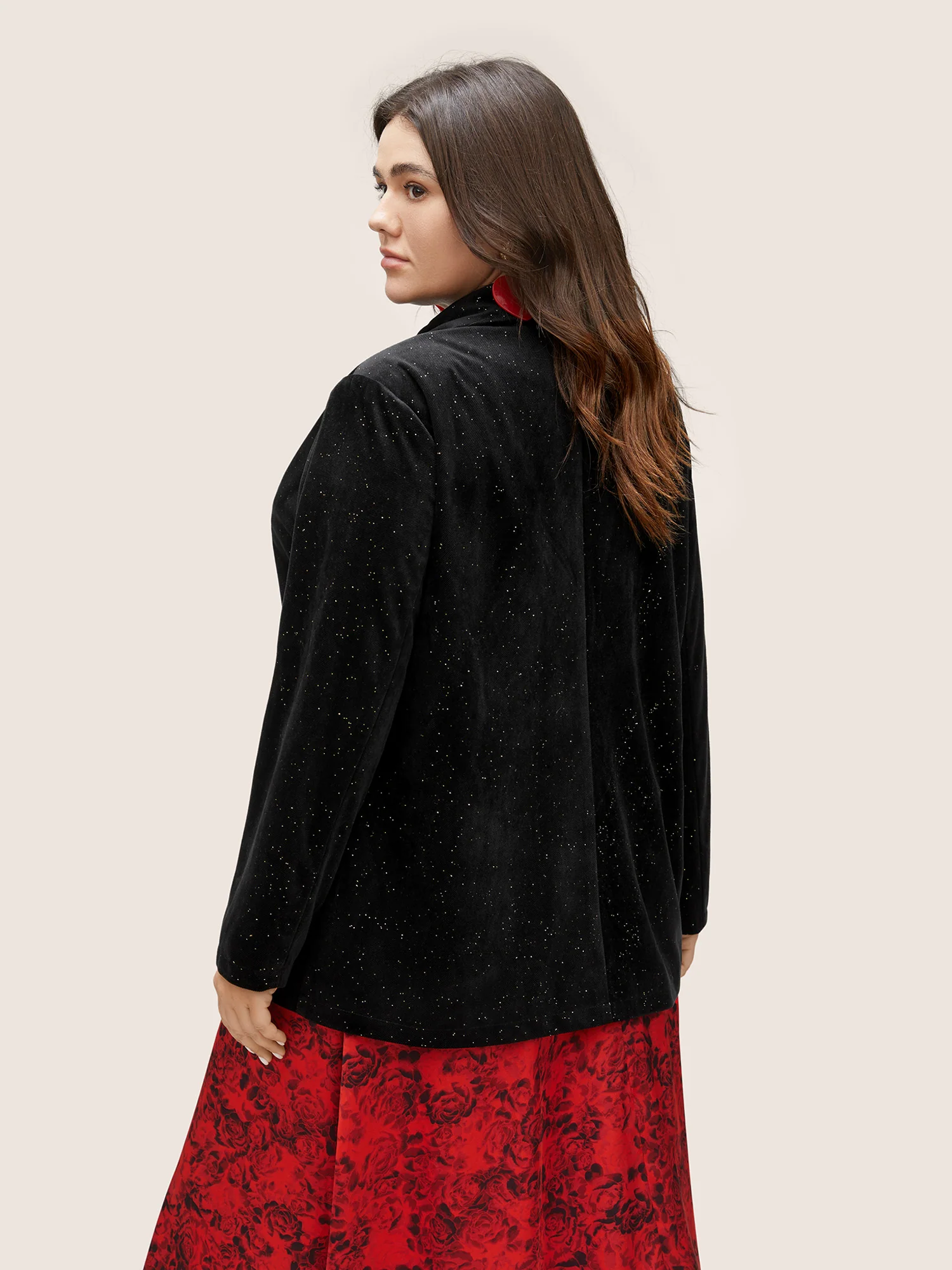 Galaxy Glitter Pocket Suit Collar Blazer - Image 2