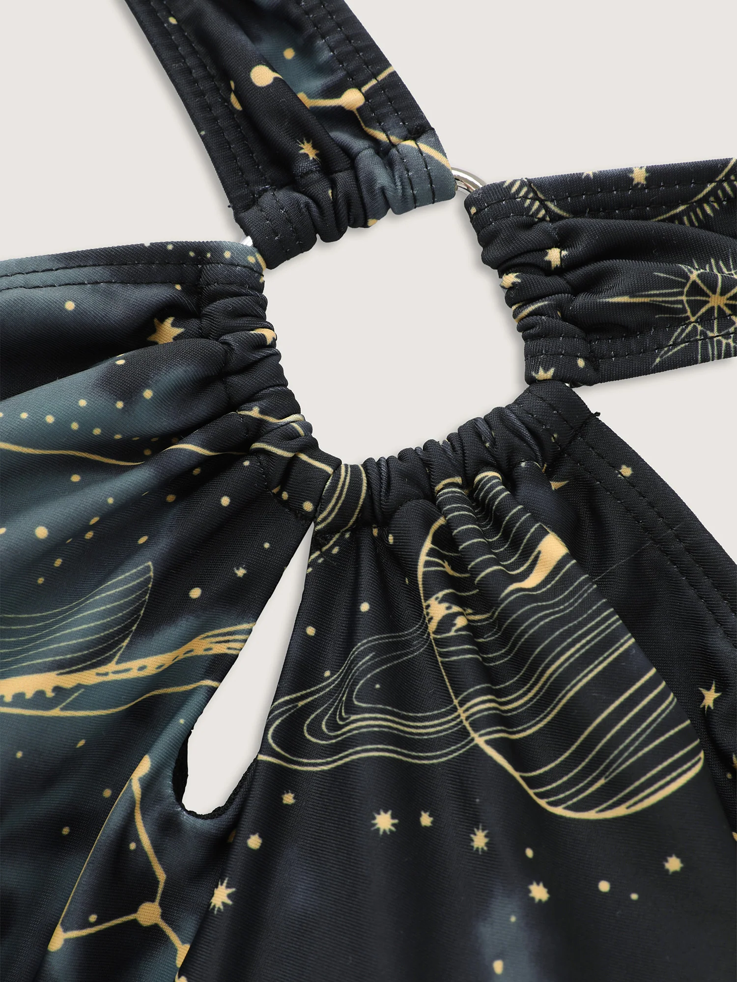 Galaxy Print Halter Neckline Swim Dress - Image 7