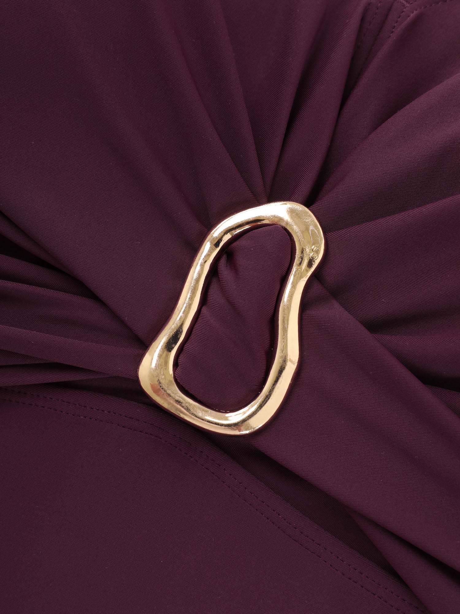 Gathered Metal Buckle Detail Bikini Top - Image 6