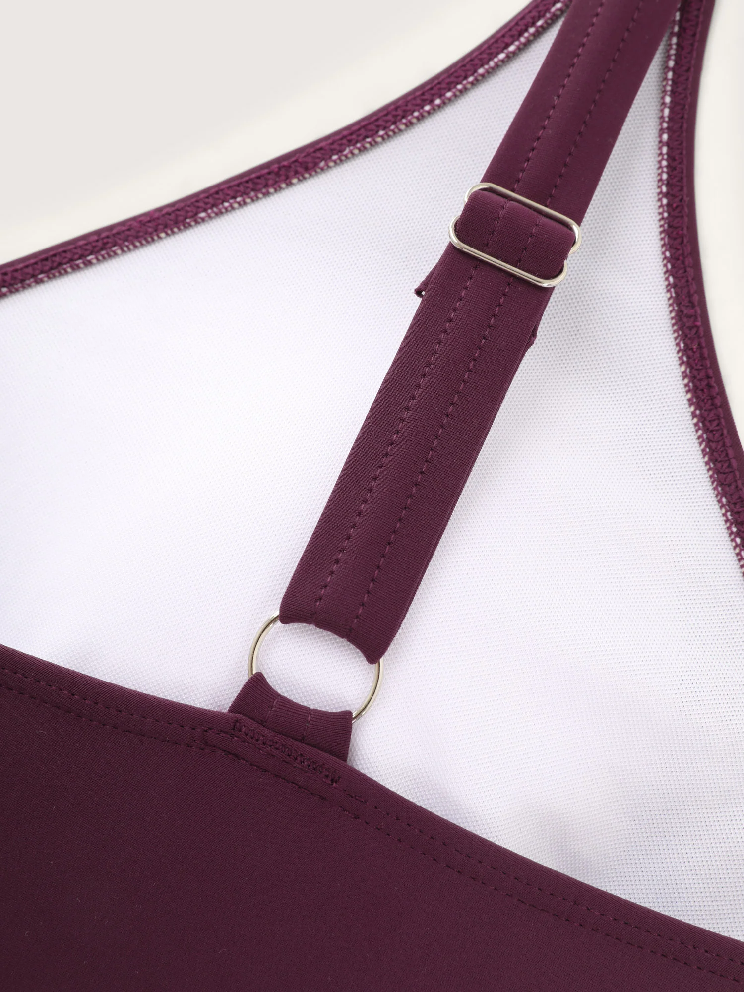 Gathered Metal Buckle Detail Bikini Top - Image 7