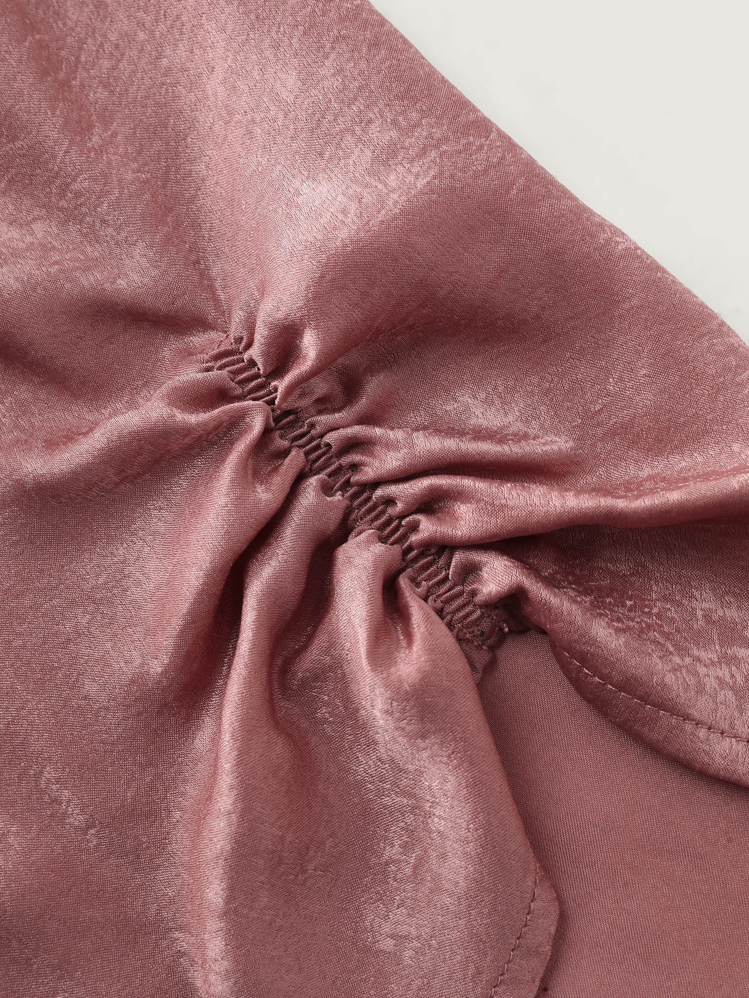 Gathered Sleeve Arm-Friendly Solid Blouse - Image 5