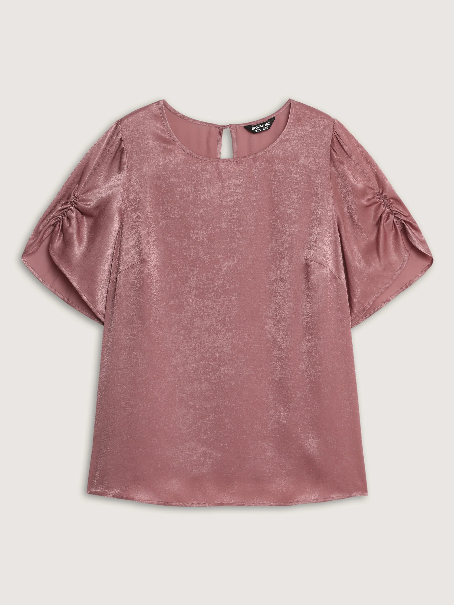 Gathered Sleeve Arm-Friendly Solid Blouse - Image 7