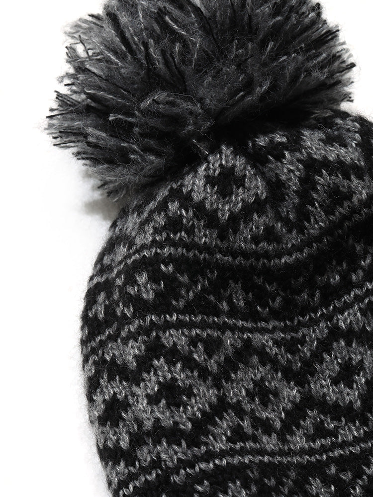 Geo Graphic Patchwork Fuzzy Hat - Image 4