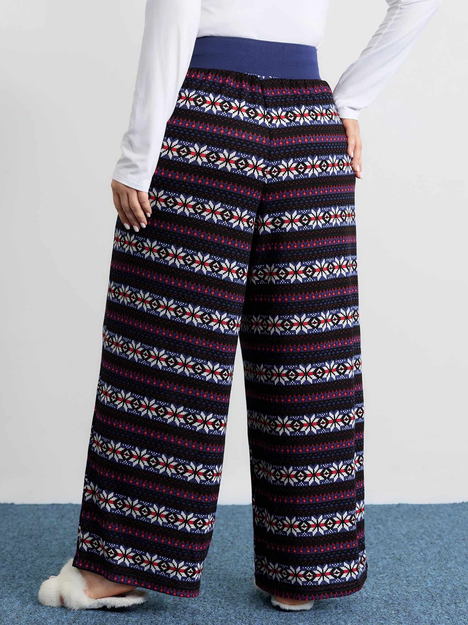 Geo Print Drawstring Waist Pants - Image 5