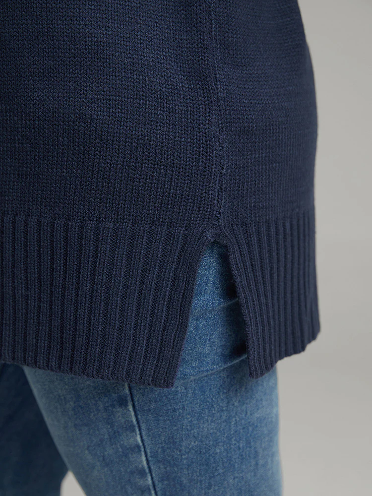 Geo Raglan Sleeve Elastic Hem Pullover - Image 7