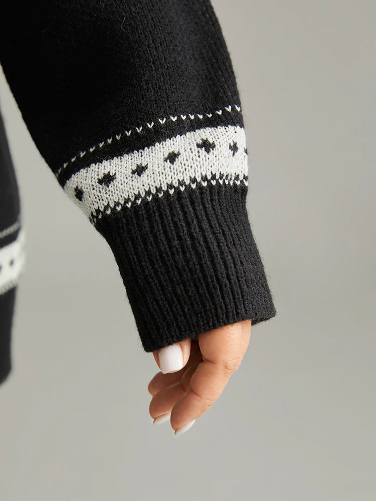 Geometric Contrast Button Through Cardigan - Image 6