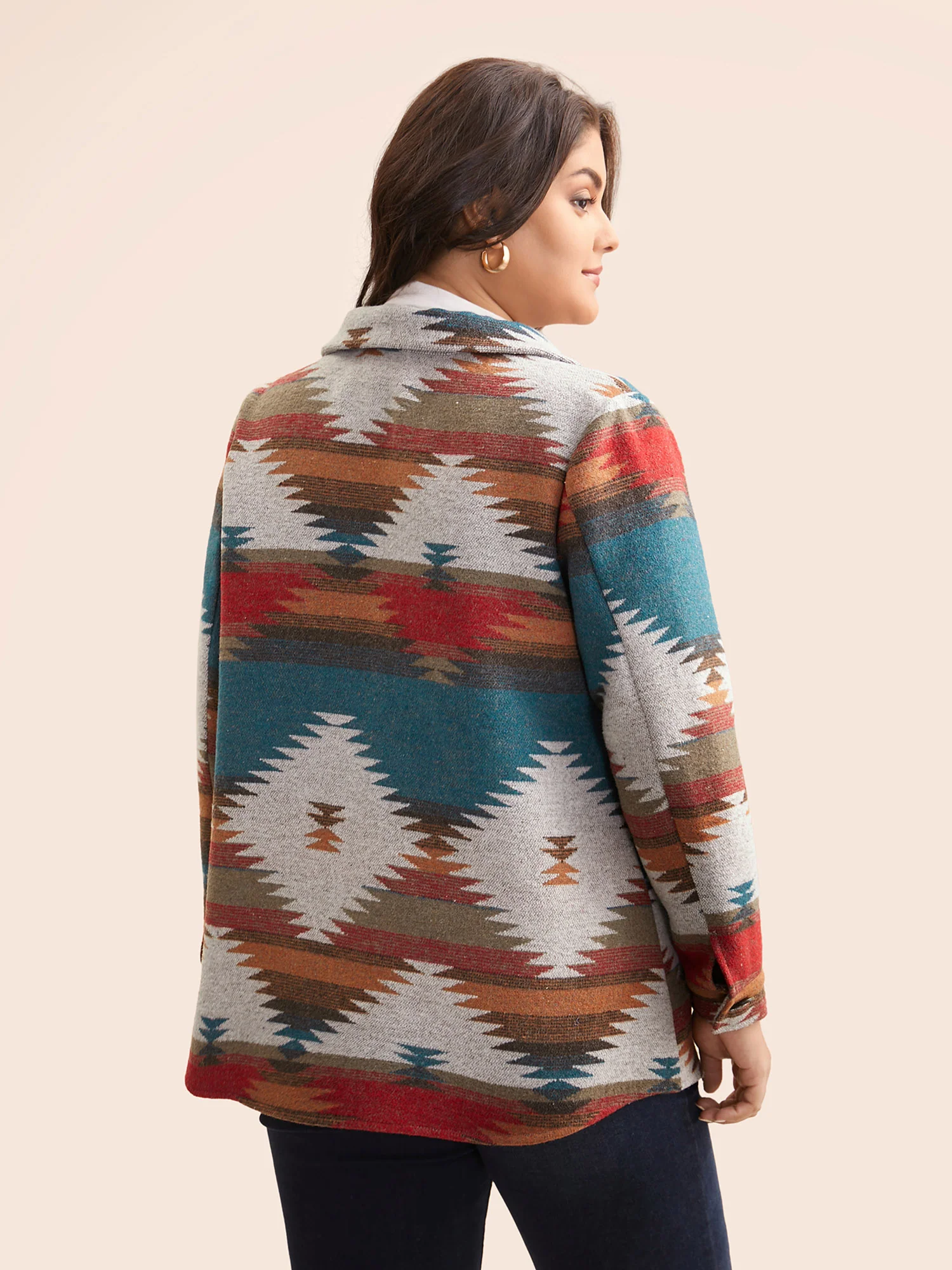 Geometric Contrast Flap Detail Jacket - Image 5