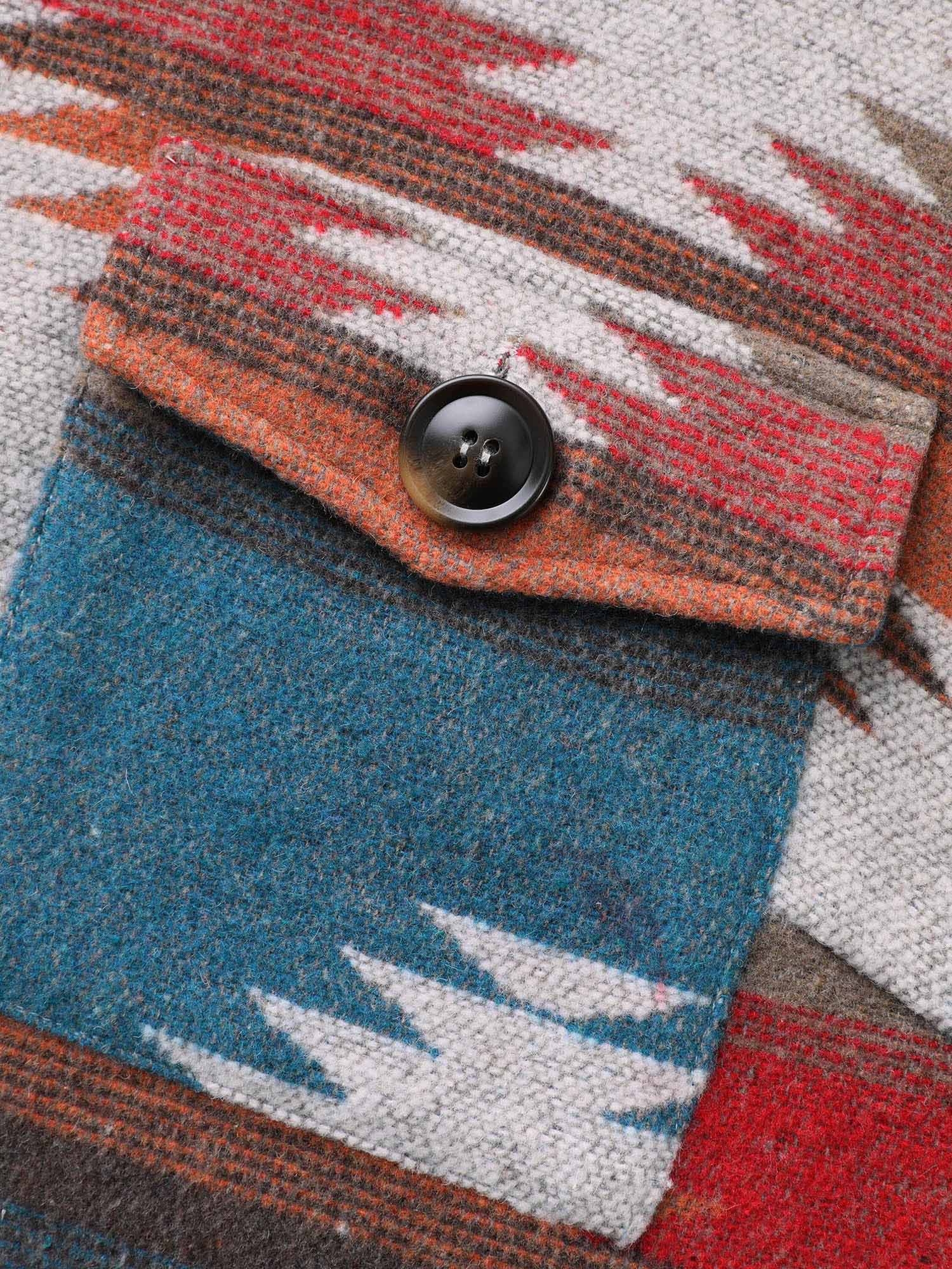 Geometric Contrast Flap Detail Jacket - Image 6