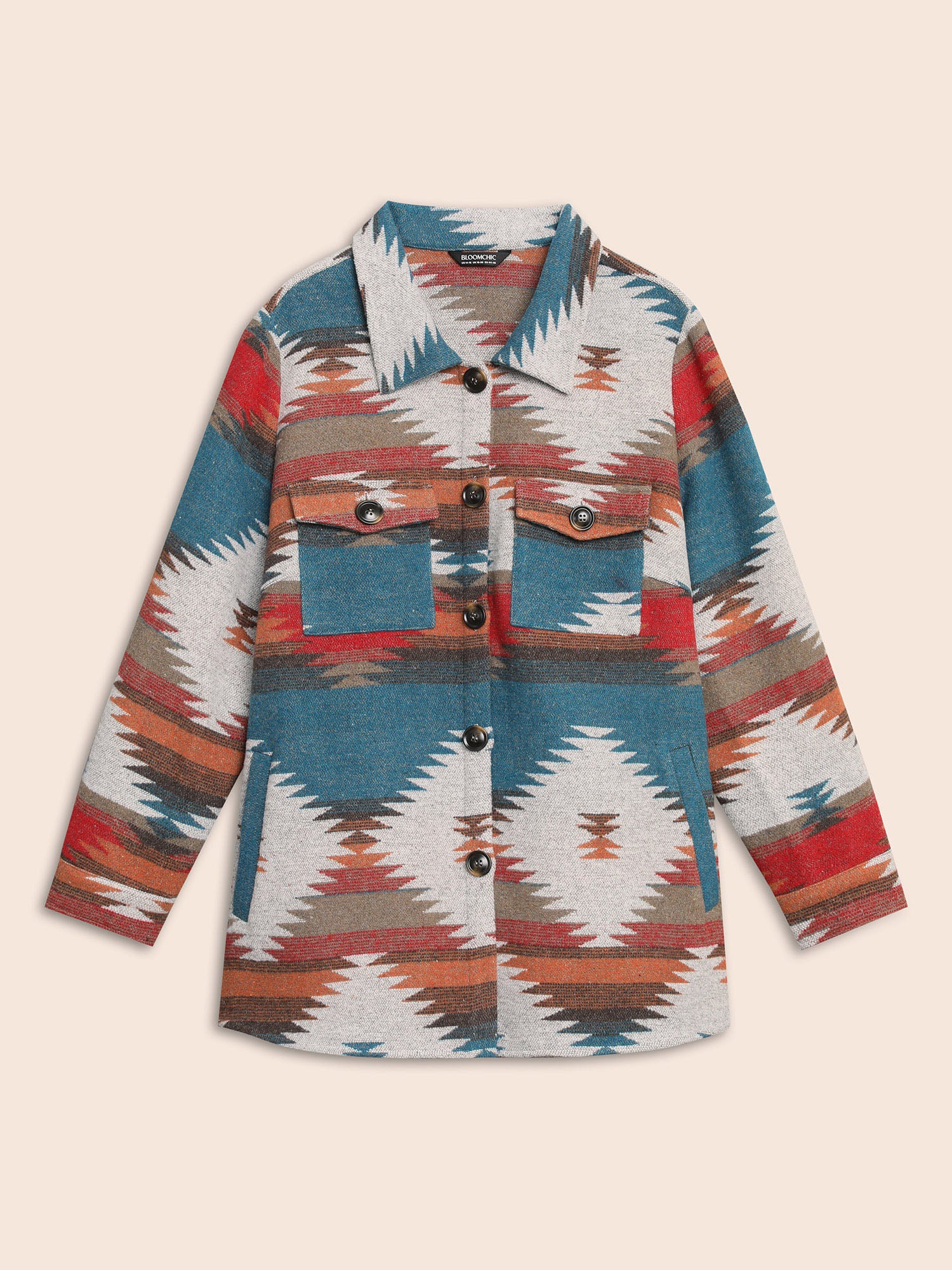 Geometric Contrast Flap Detail Jacket - Image 8