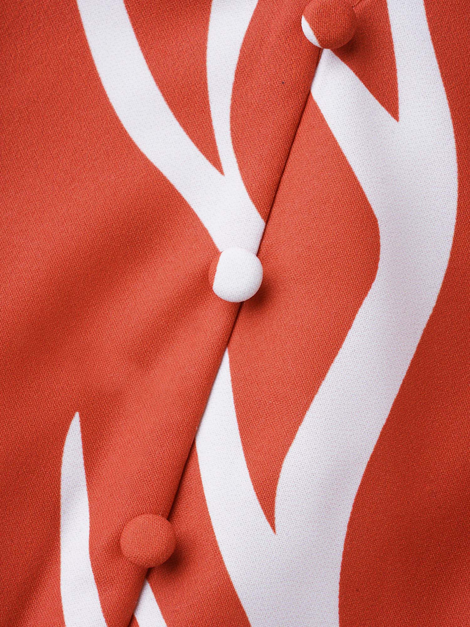 Geometric Contrast Webbing Button Detail Blouse - Image 6