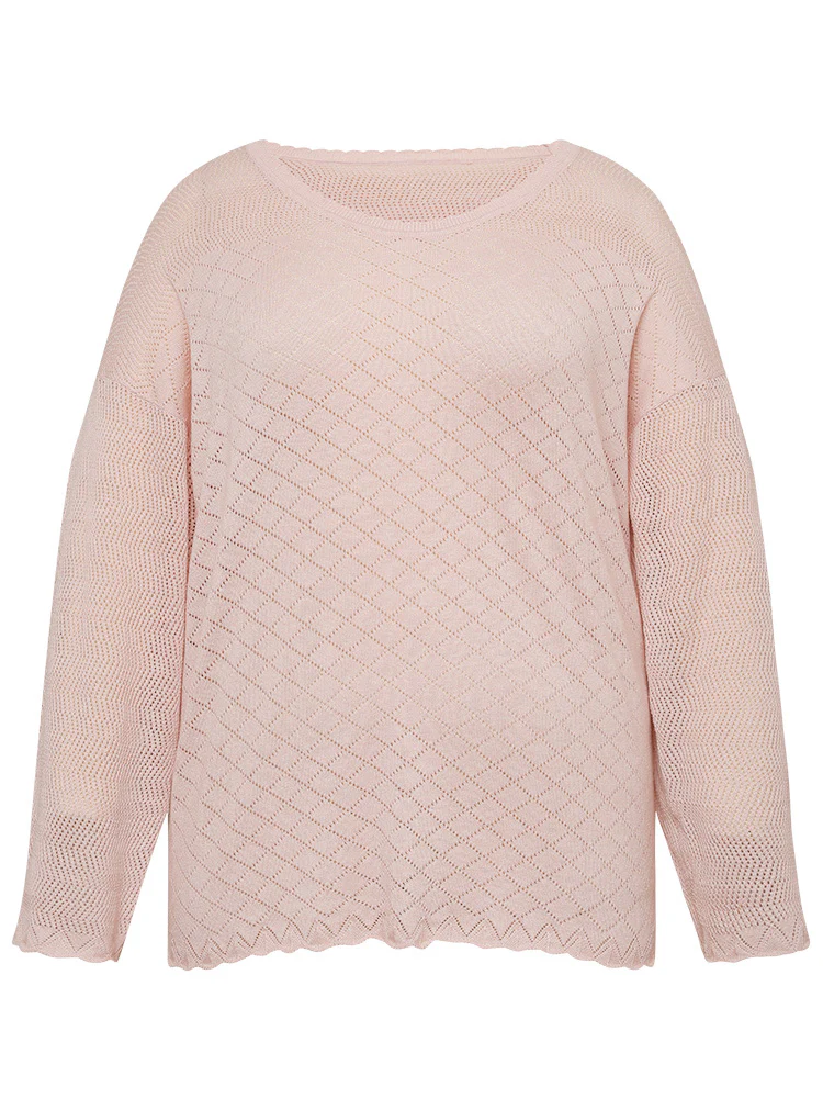 Supersoft Essentials Geometric Curved Hem Patchwork Very Stretchy Pullover - Image 10