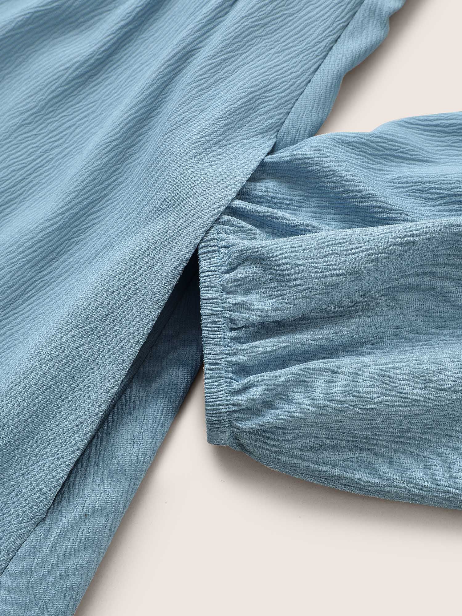 Geometric Hollow Out Notched Ruffle Layered Hem Dress - Image 6