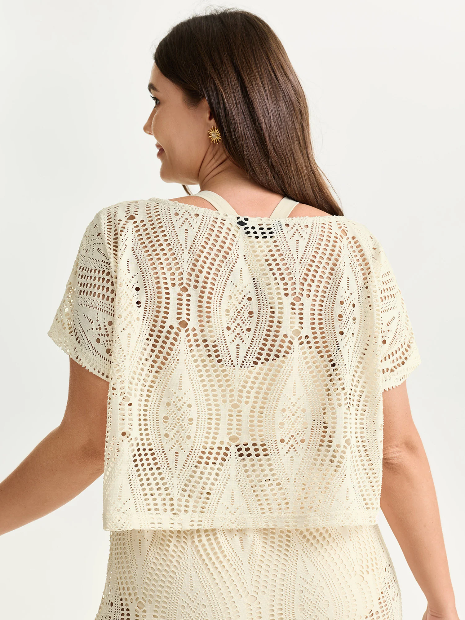Geometric Hollowed-Out Cover-Up Top - Image 4
