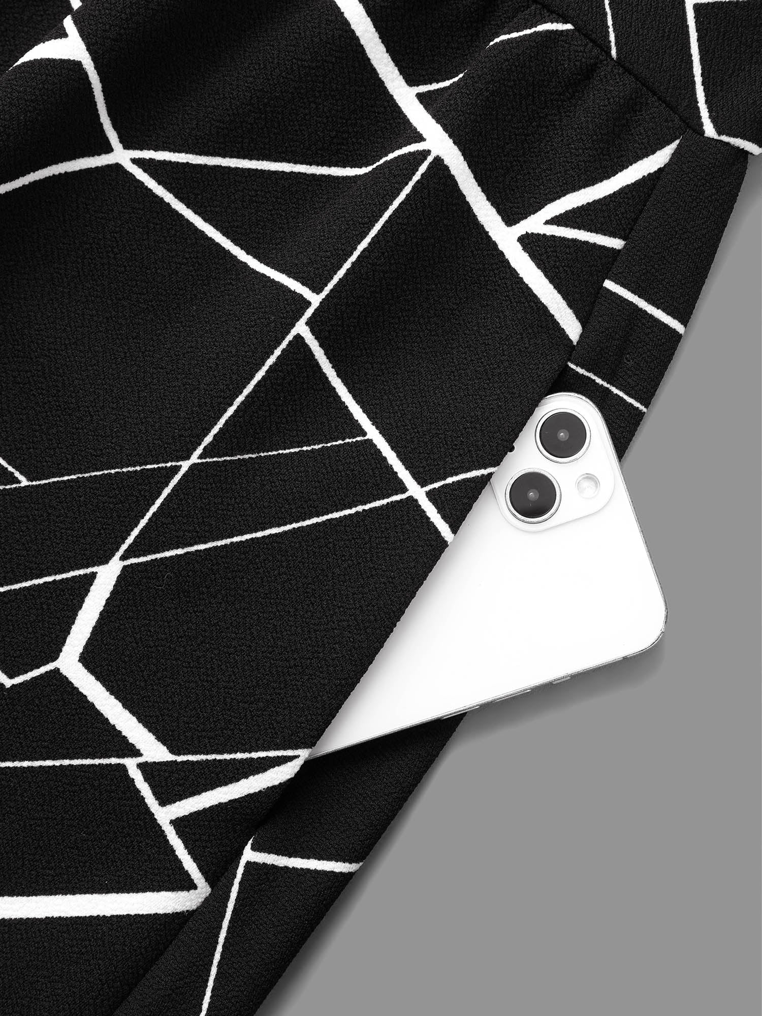 Geometric Keyhole Elastic Waist Midi Dress - Image 7