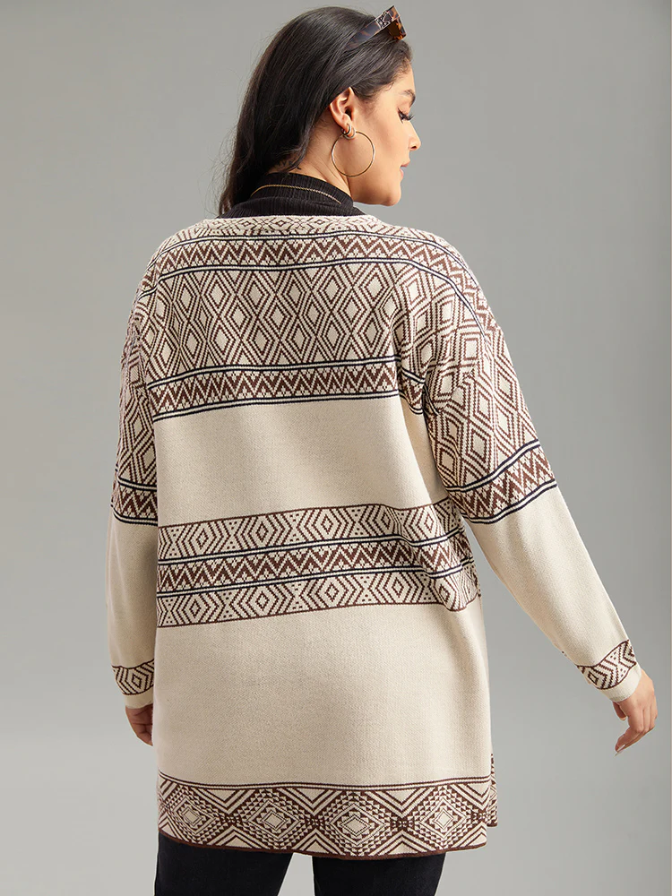 Geometric Open Front Cardigan - Image 2