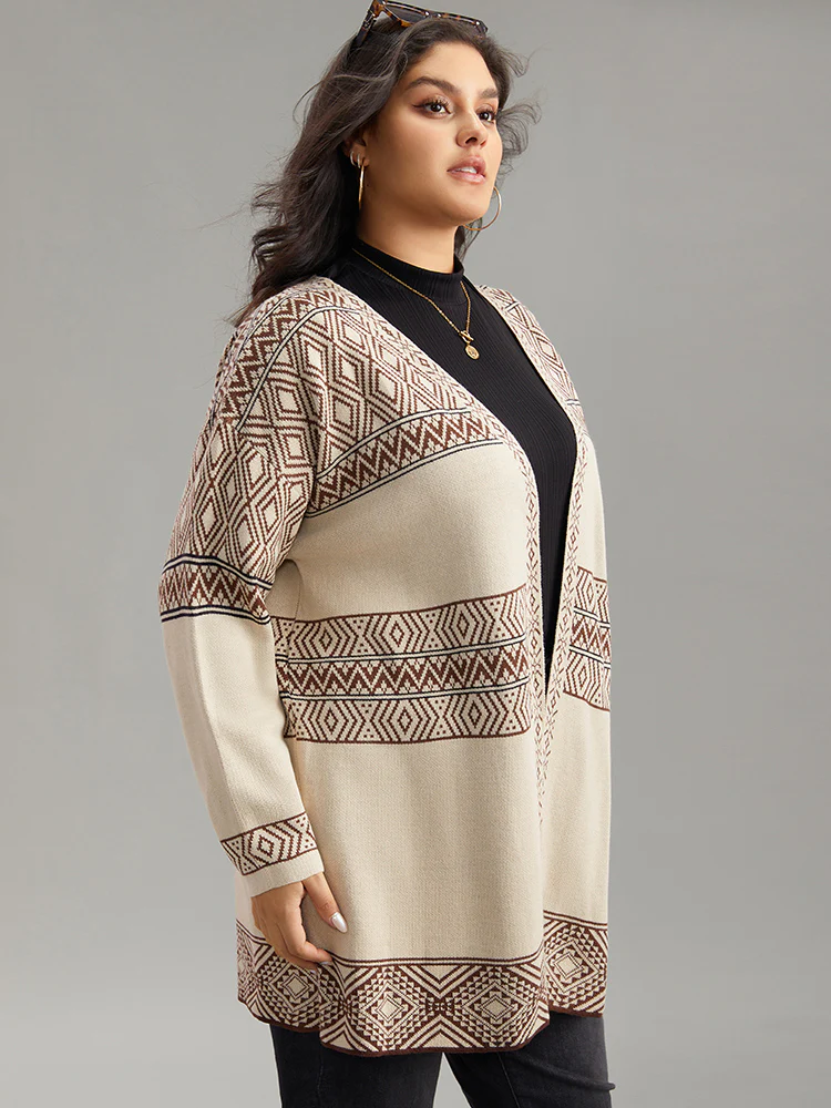 Geometric Open Front Cardigan - Image 4