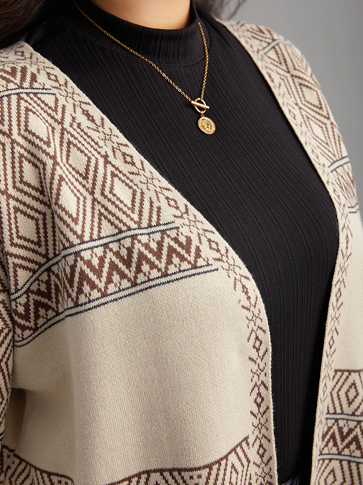Geometric Open Front Cardigan - Image 6