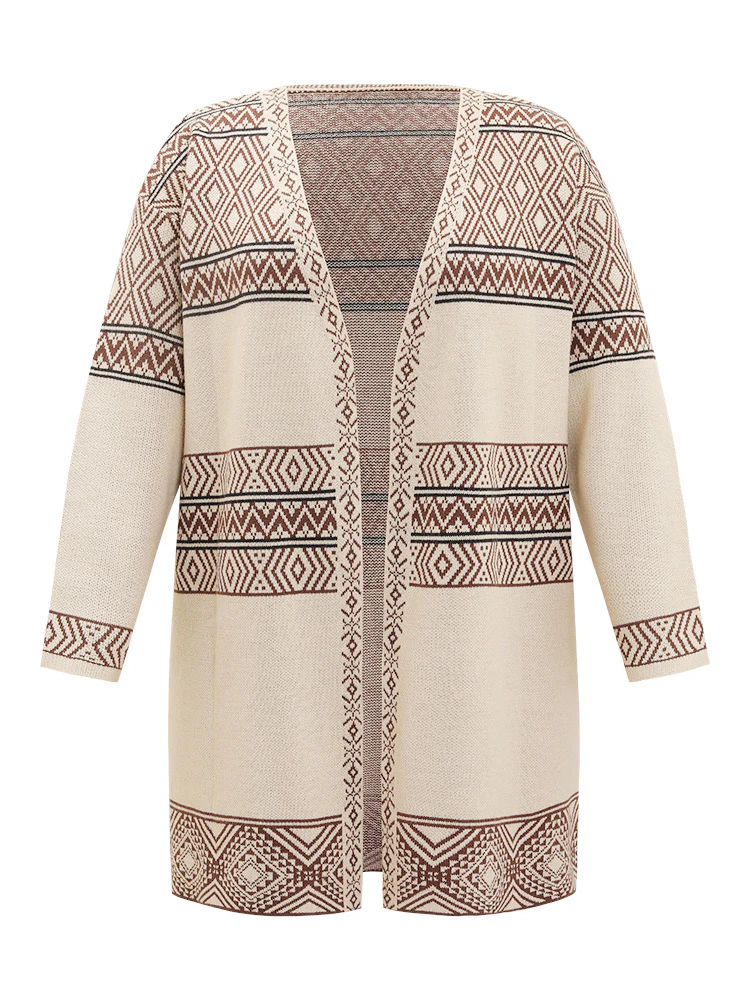Geometric Open Front Cardigan - Image 7