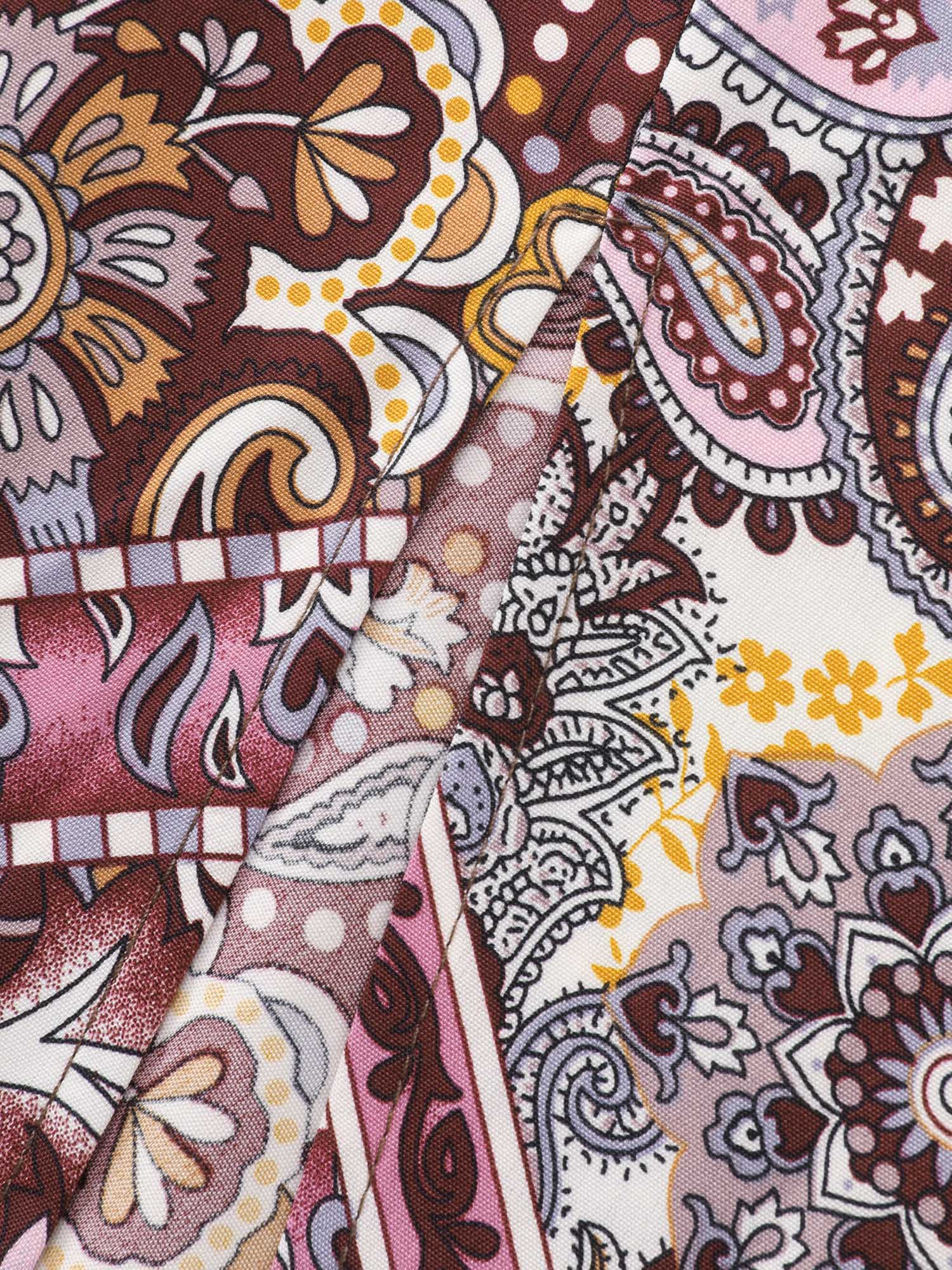 Geometric Paisley Print Waist-Tie Maxi Dress - Image 5