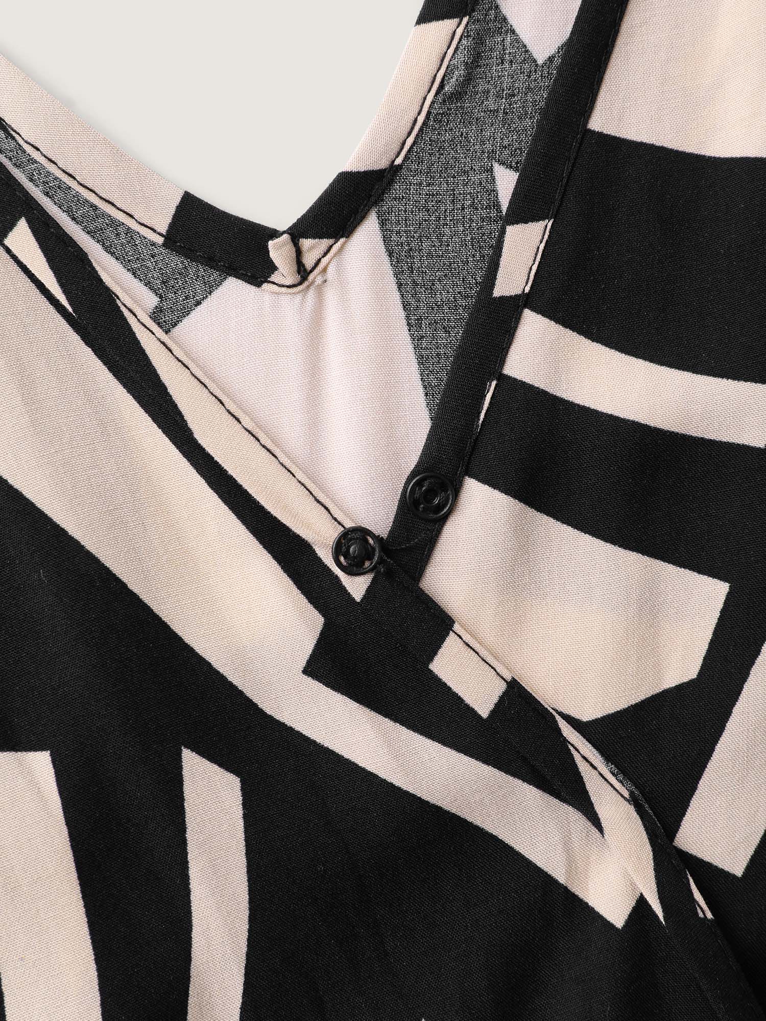 Geometric Pattern Contrast Pockets Jumpsuit - Image 6