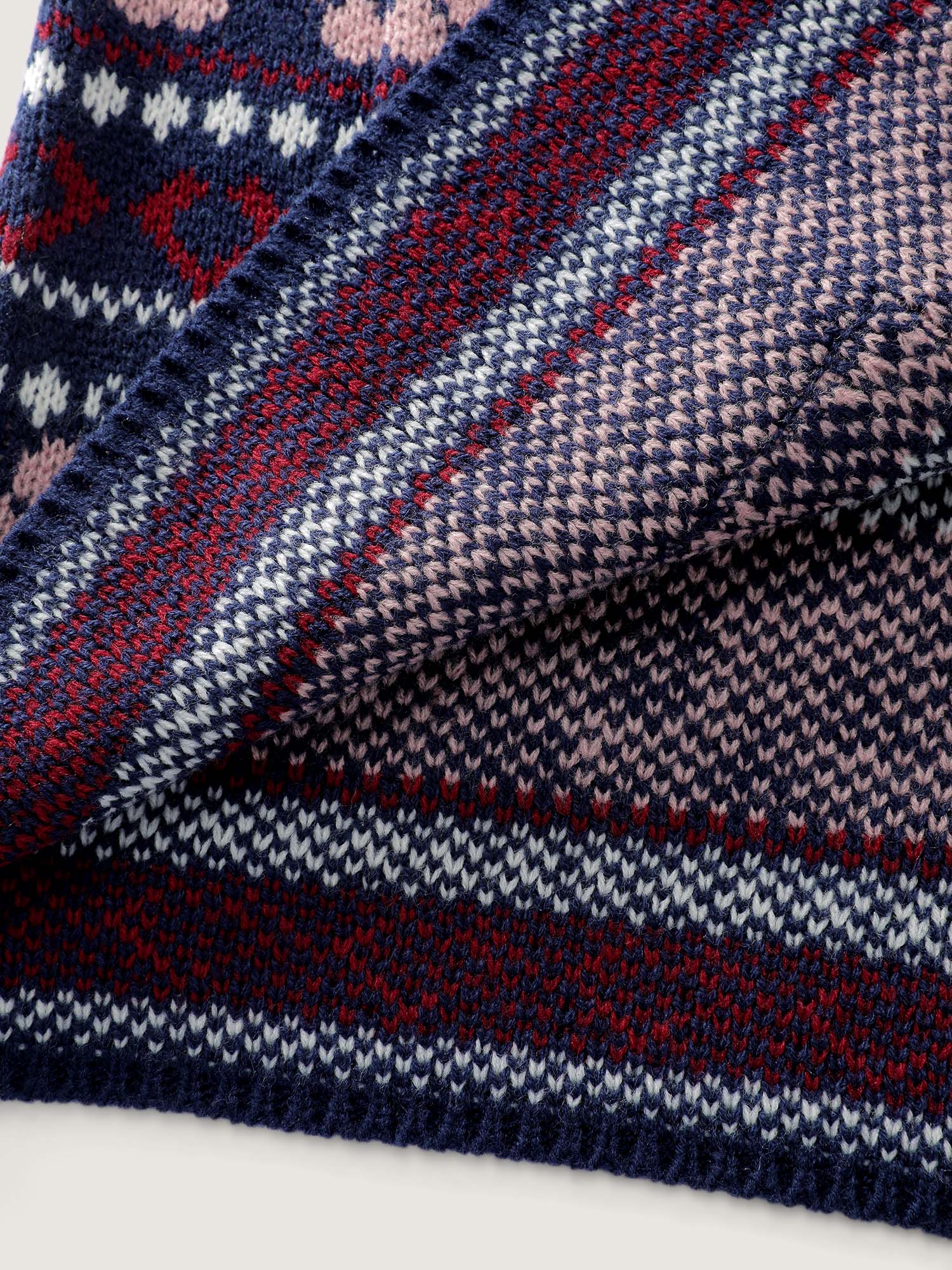 Geometric Pattern Patch Pocket Button Knit Cardigan - Image 7