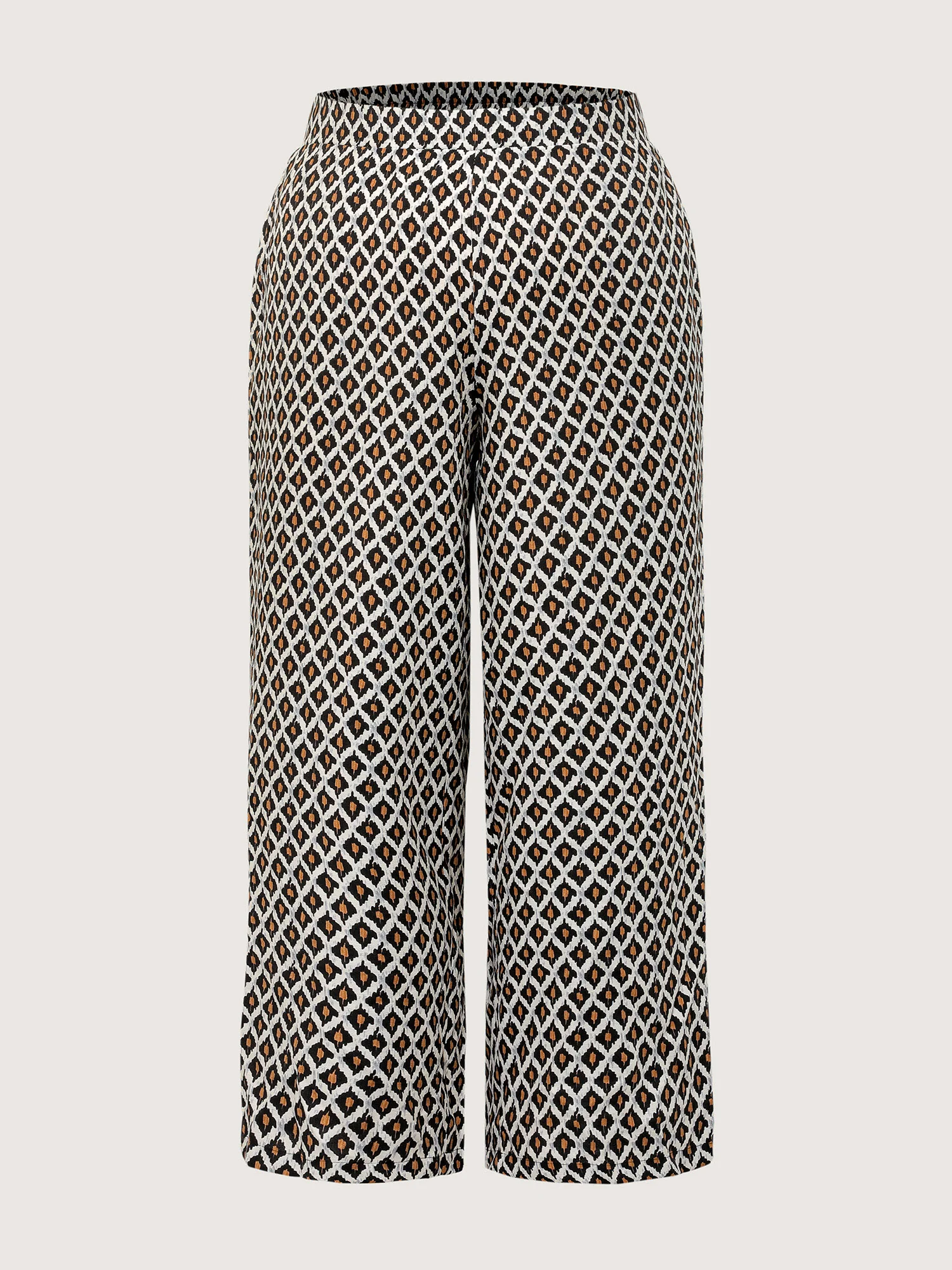 Geometric Pattern Wide-Leg Pants - Image 8