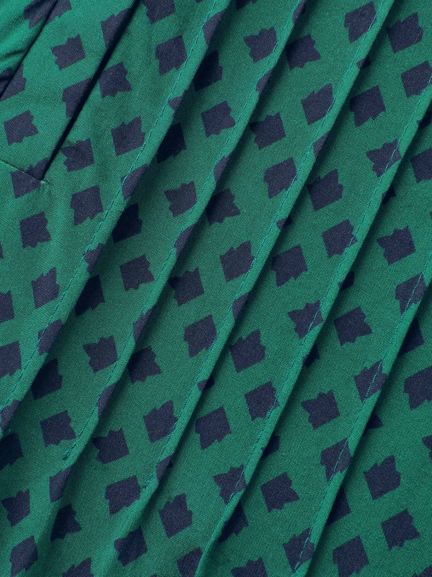 Geometric Print Bust-Ease Split Neck Blouse - Image 7