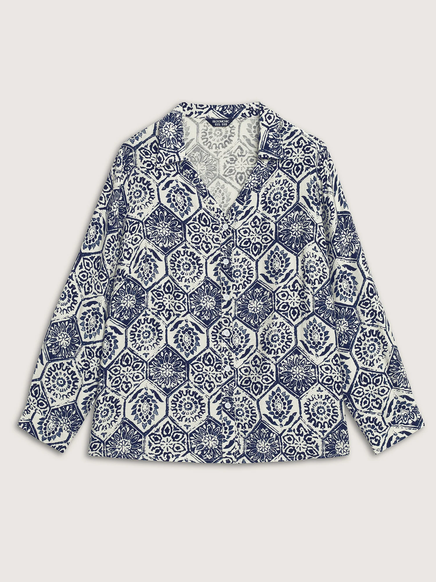 Geometric Print Button-Down Shirt - Image 8