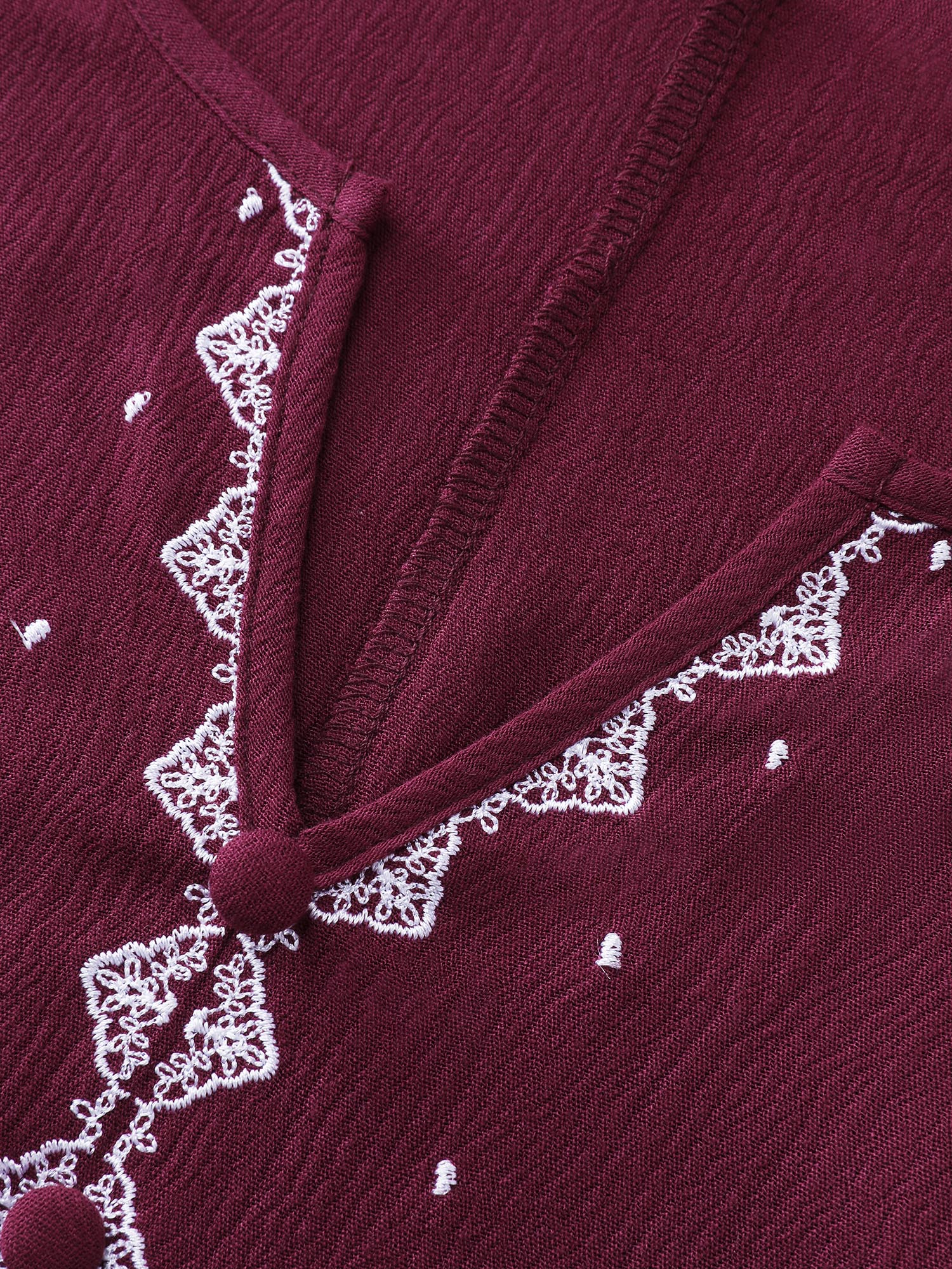 Geometric Print Cinched Flared Blouse - Image 5