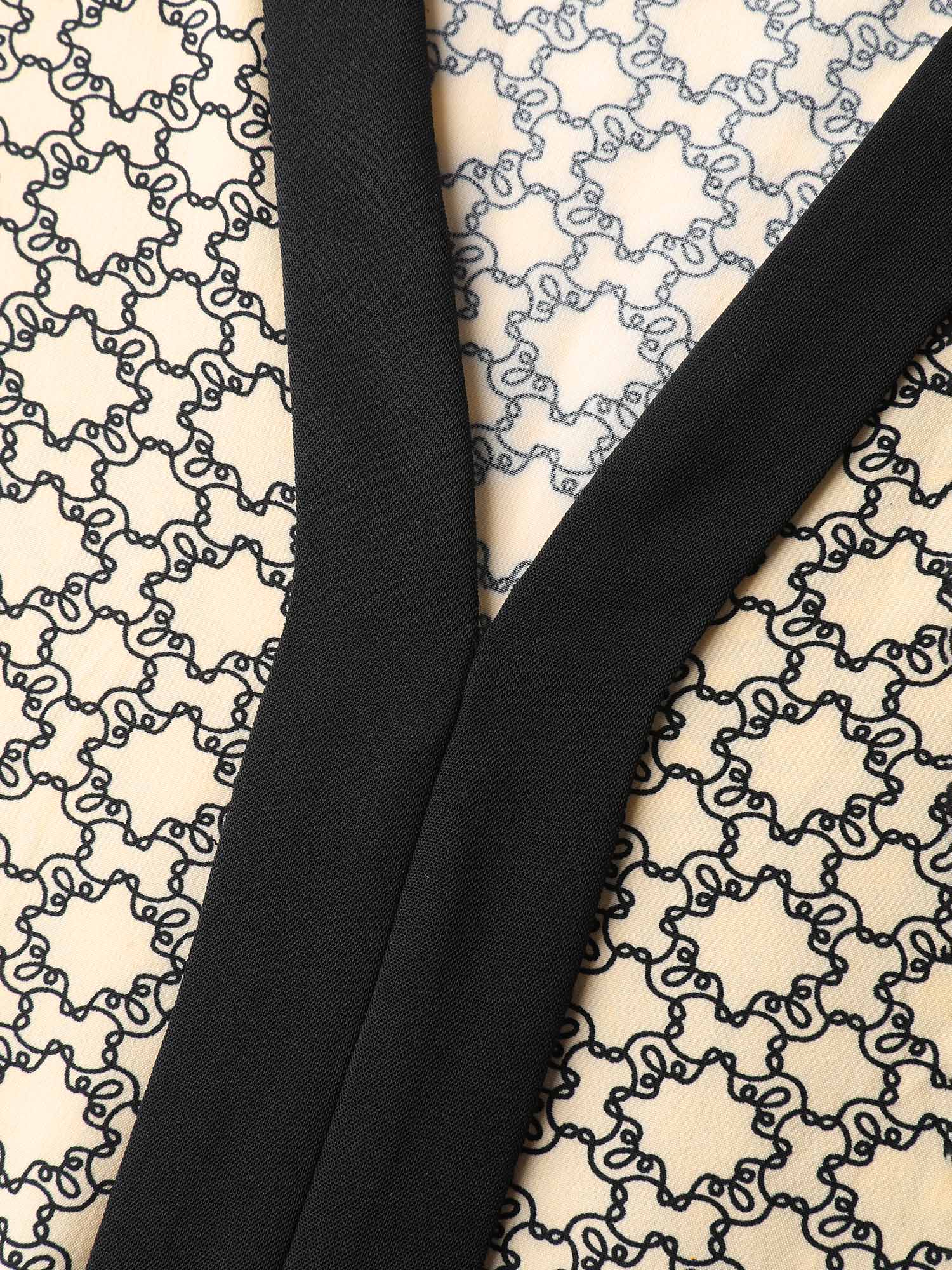 Geometric Print Color Contrast Blouse - Image 6