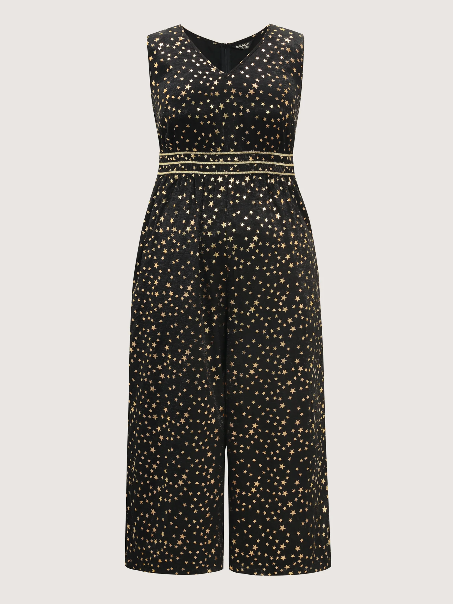 Geometric Print Color Contrast Jumpsuit - Image 7