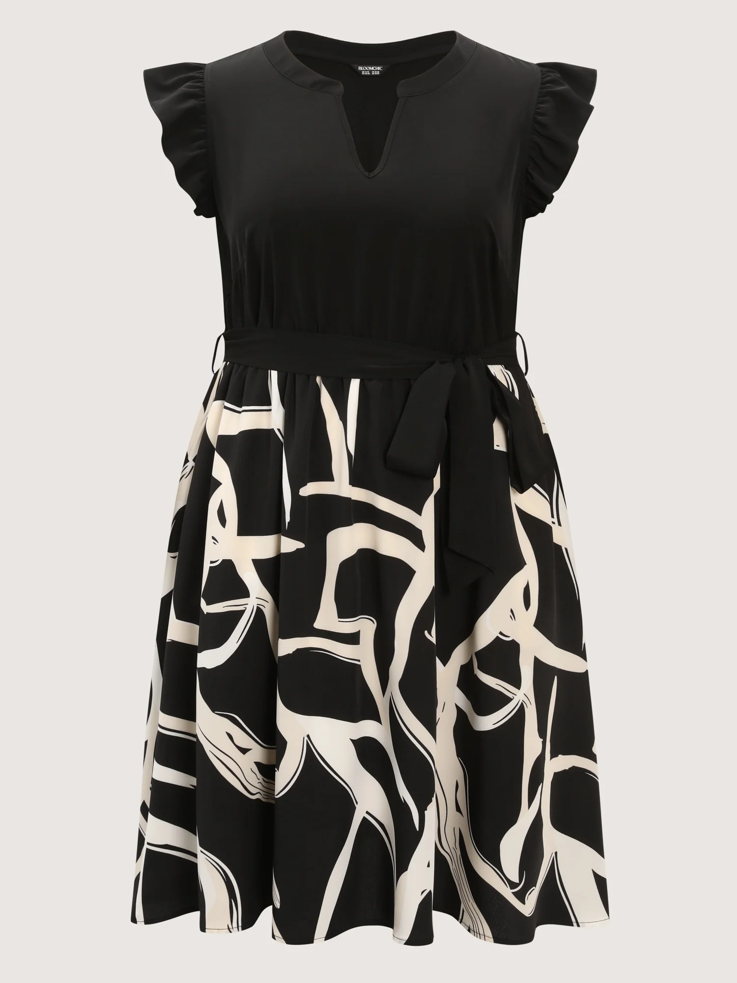 Geometric Print Color Contrast Mini Dress - Image 7