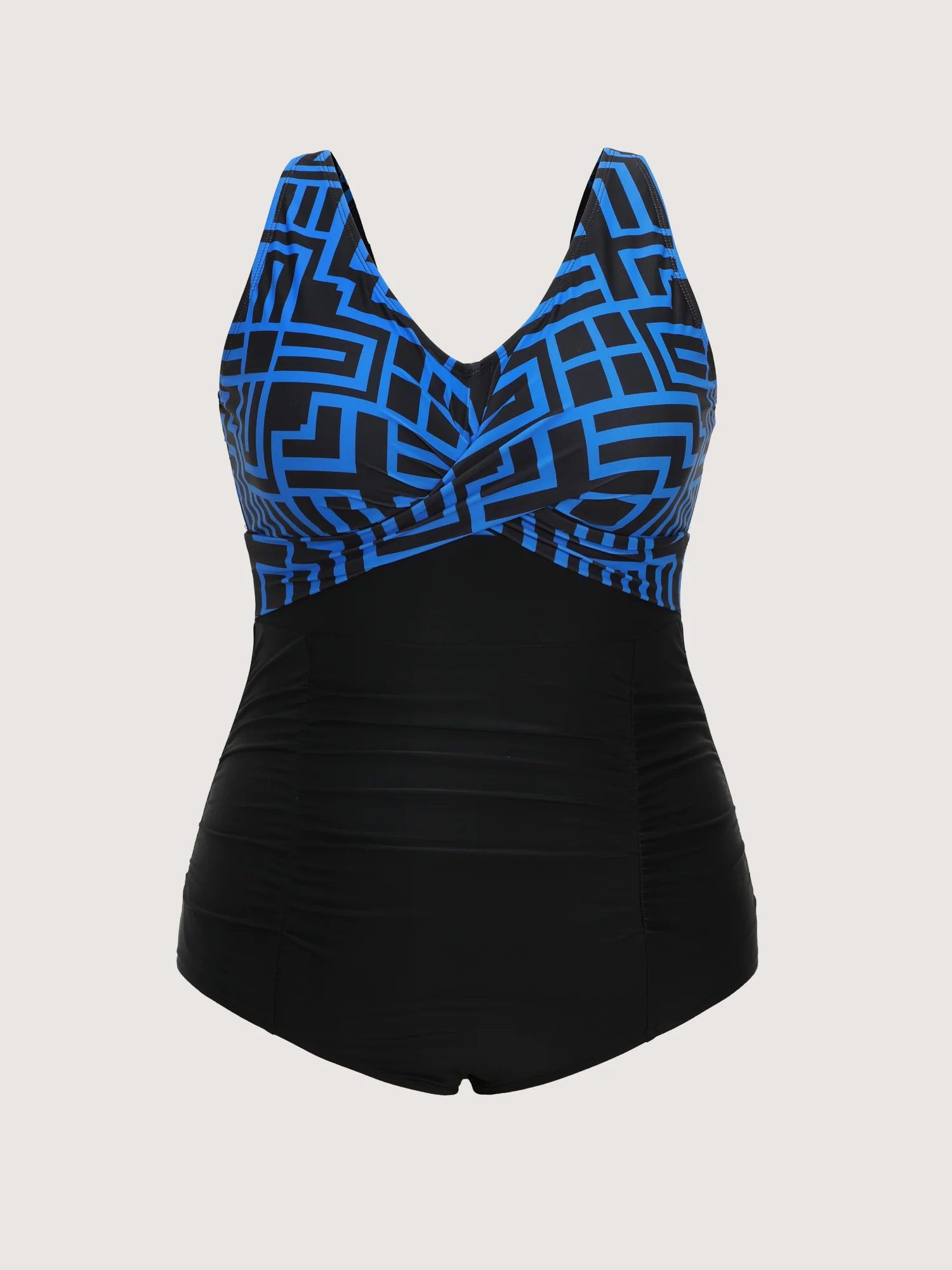 Geometric Print Color Contrast One-Piece Swim - Image 7