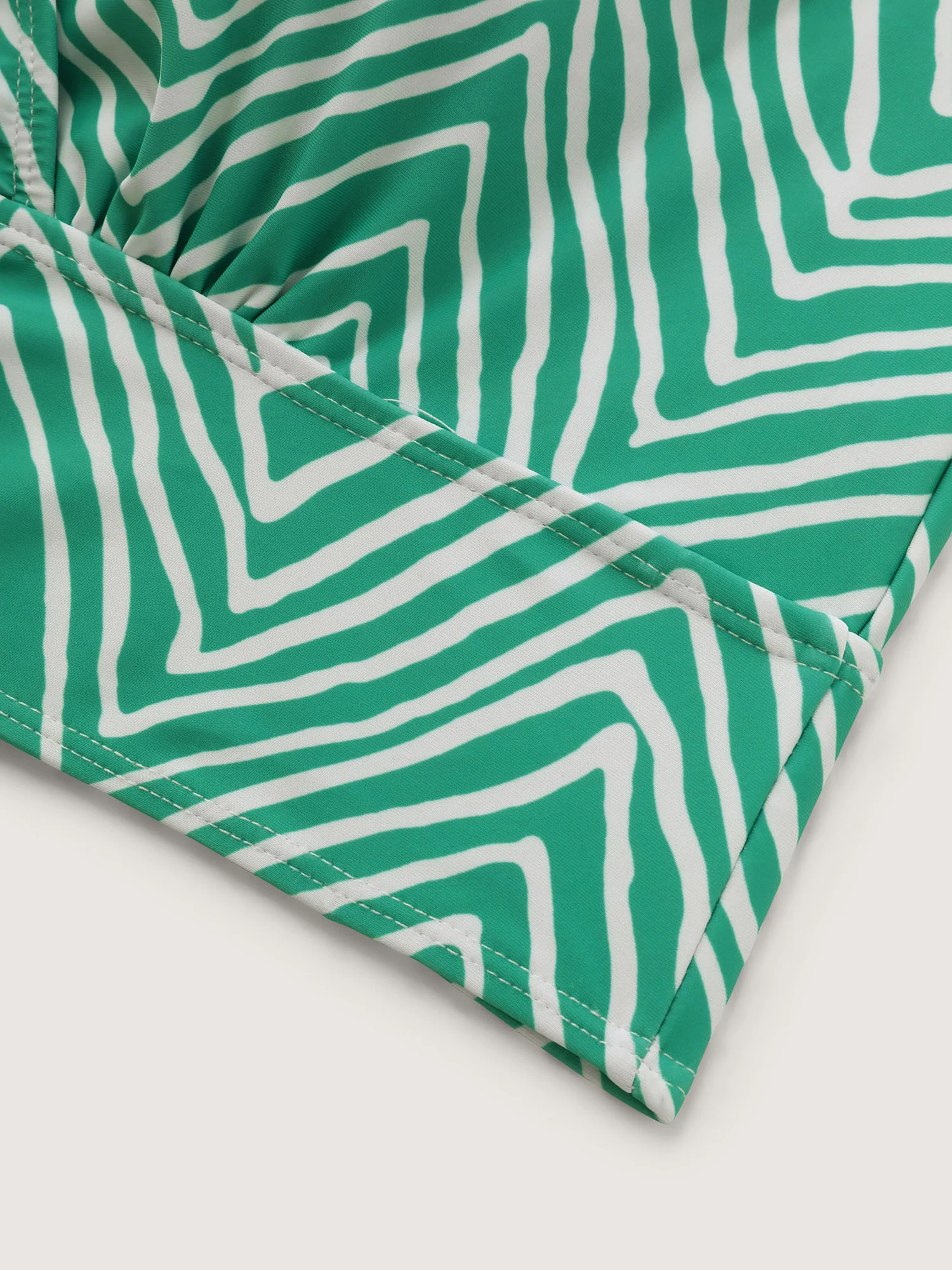 Geometric Print Color Contrast Bikini Top - Image 5