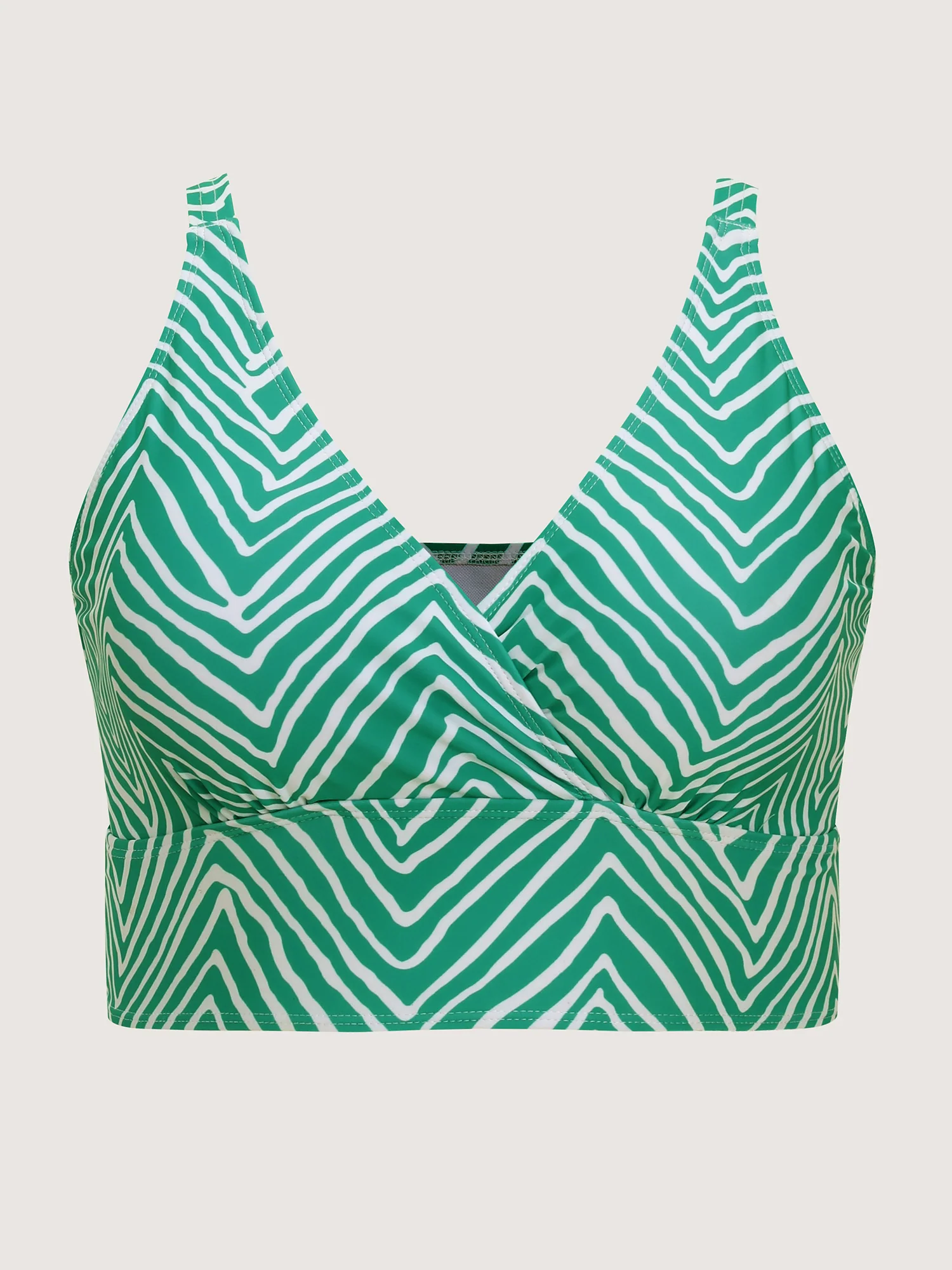 Geometric Print Color Contrast Bikini Top - Image 7