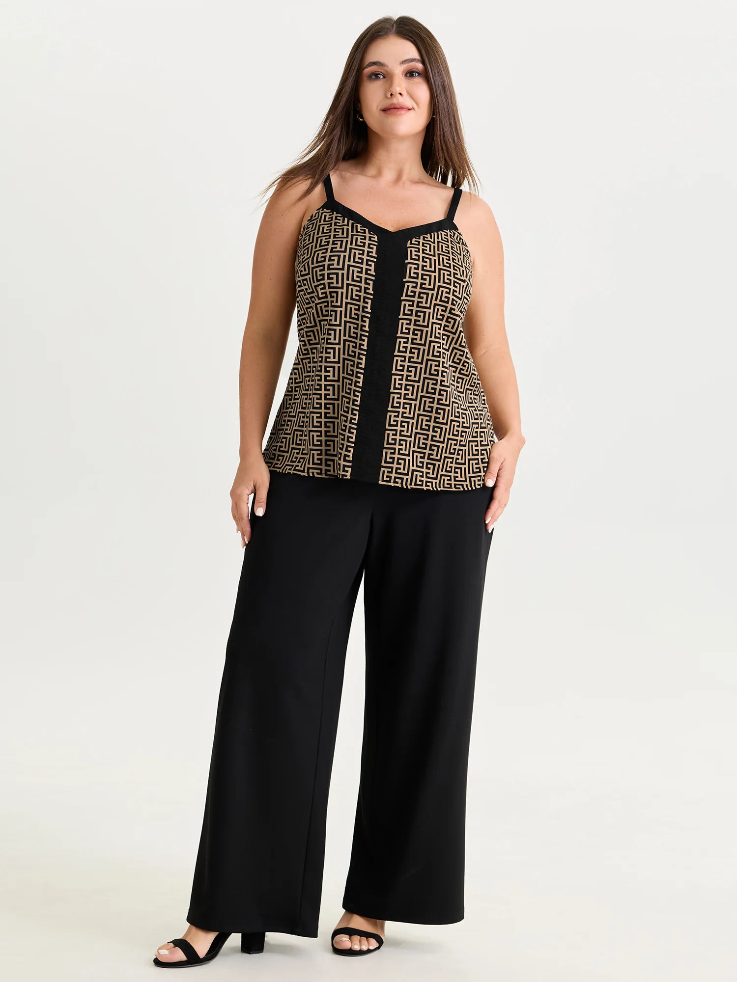 Geometric Print Color Contrast Tank Top - Image 3