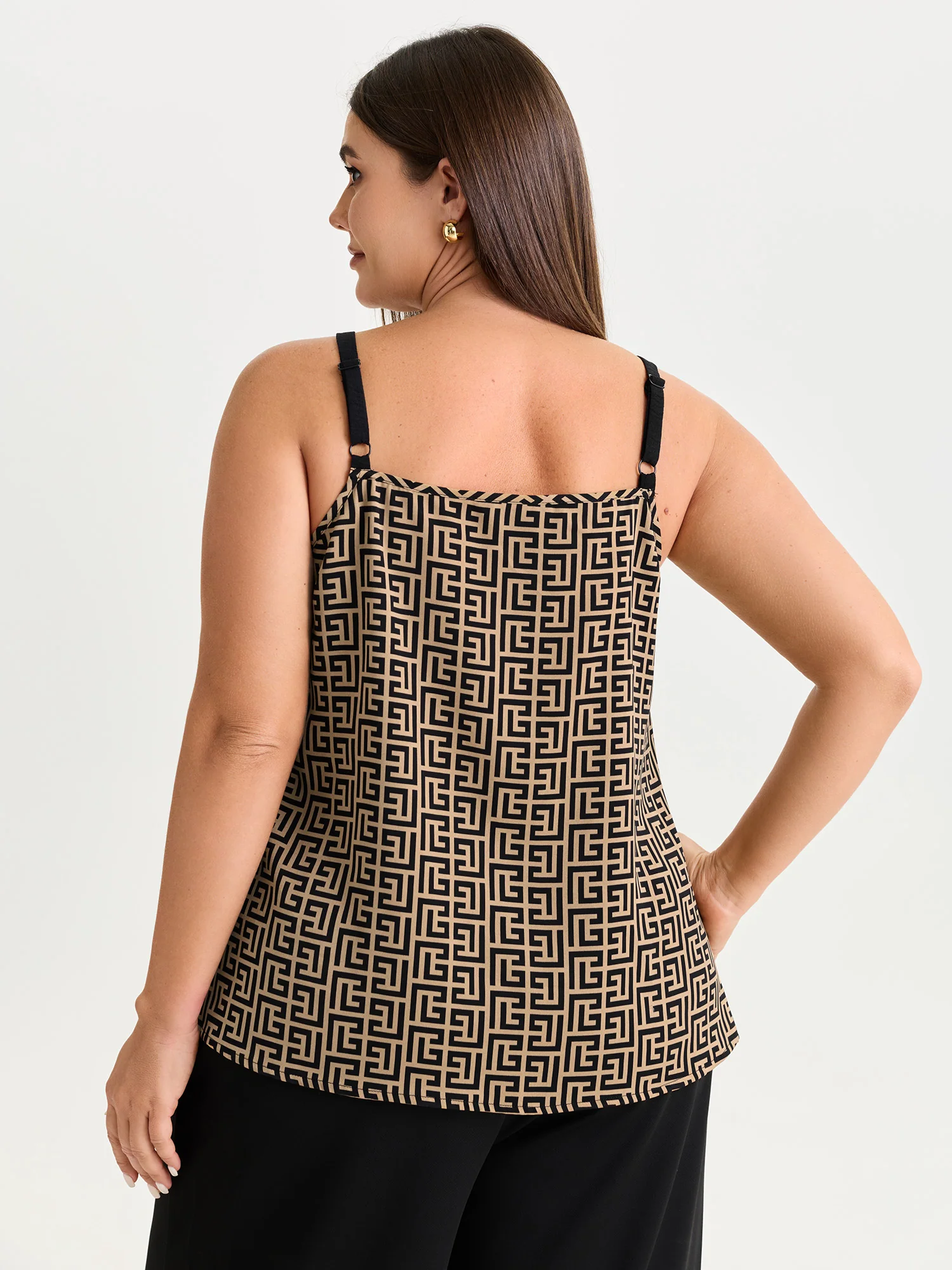 Geometric Print Color Contrast Tank Top - Image 4