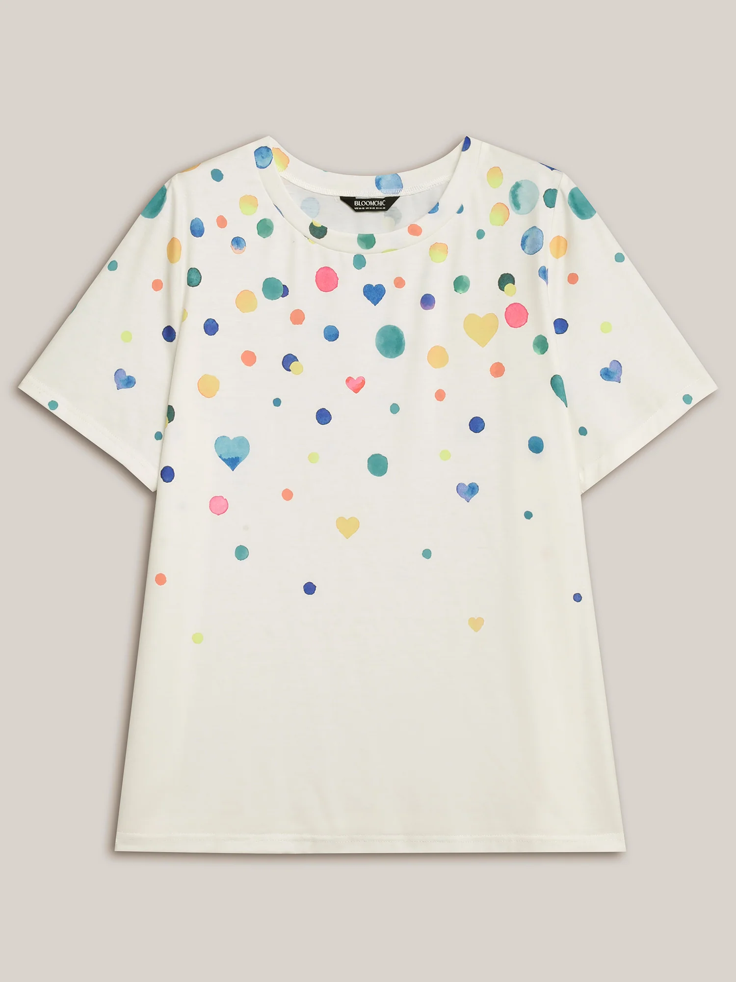 Geometric Print Crew Neck Fitted T-Shirt - Image 6