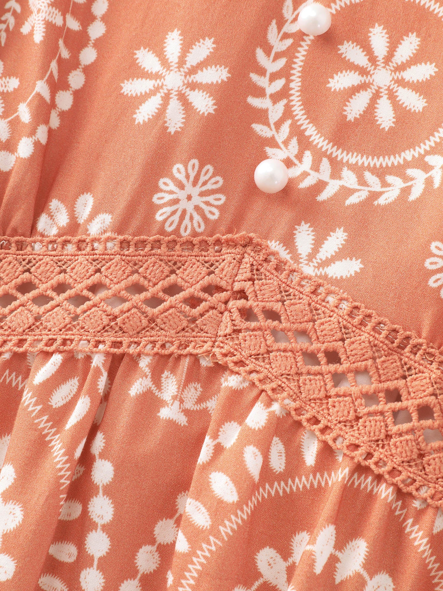 Geometric Print Deep V-Neckline Mini Dress - Image 6