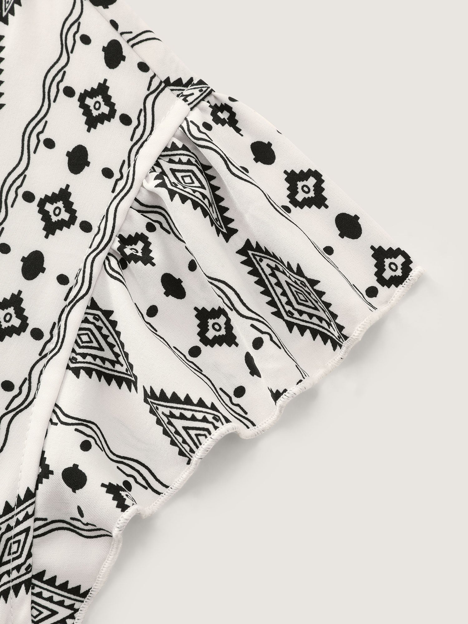 Geometric Print Lace Trim Tiered Maxi Dress - Image 6
