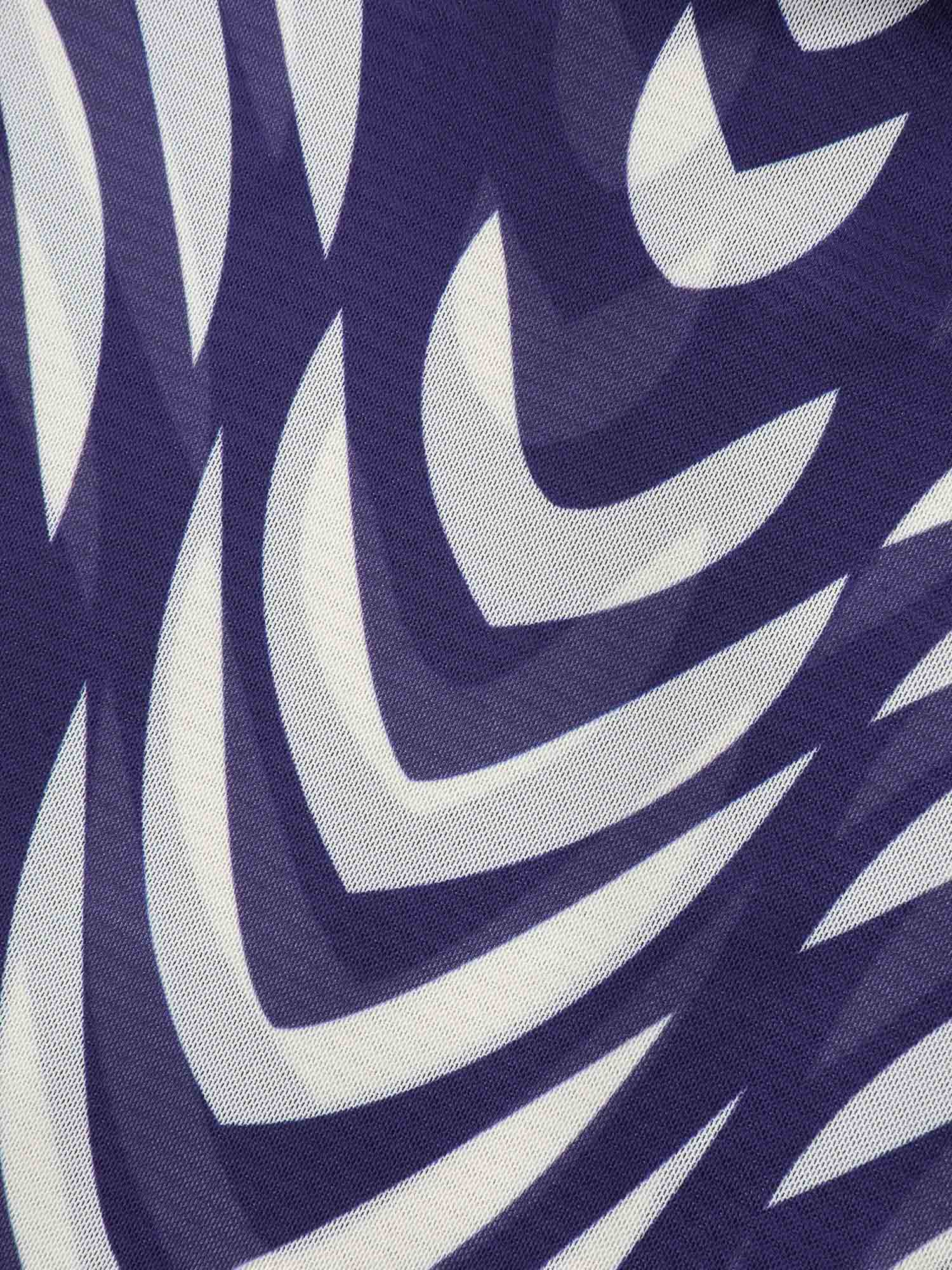 Geometric Print Mesh Surplice Swim Dress - Image 9