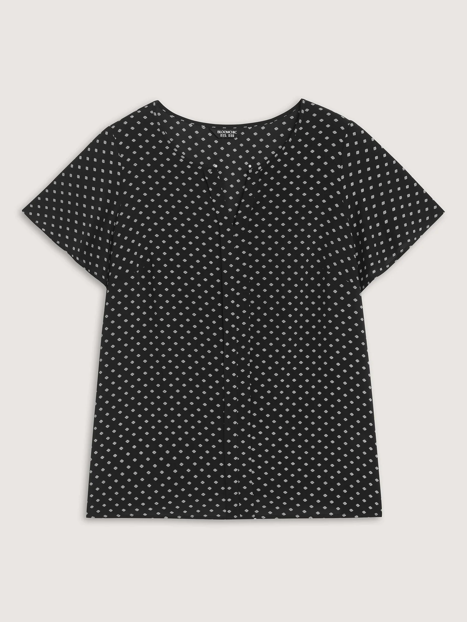 Geometric Print Pleated Front Blouse - Image 6