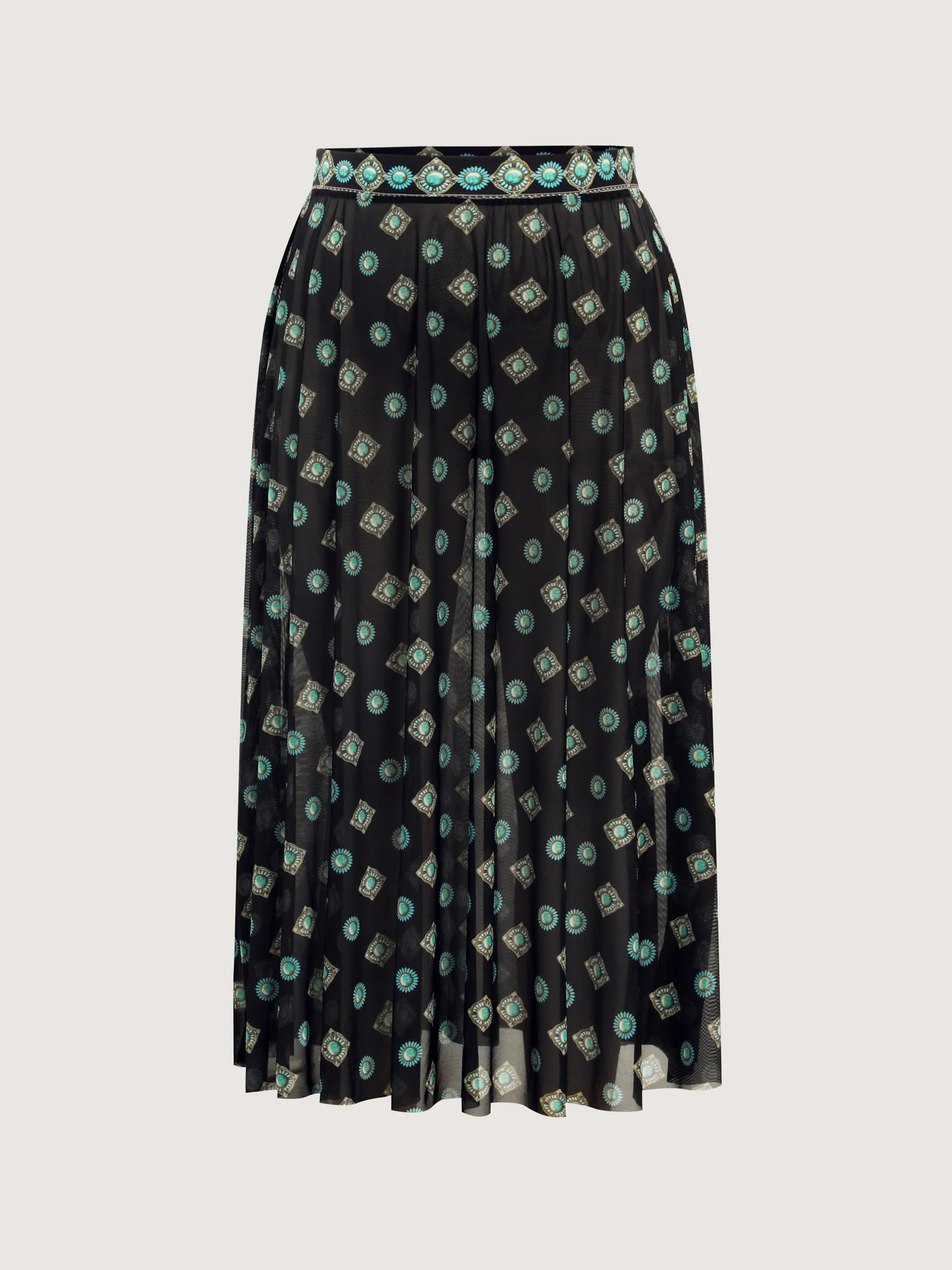Geometric Print Pleated Tummy-Control One-Piece Swimsuit - Image 8