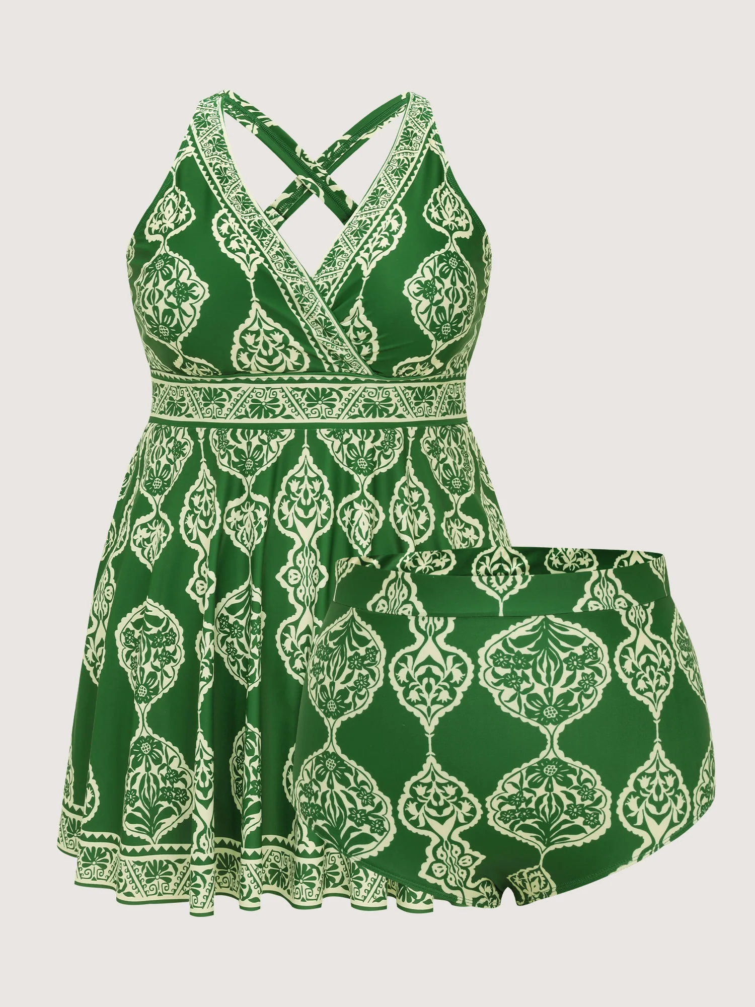 Geometric Print Pocket Swim Dress - Image 6