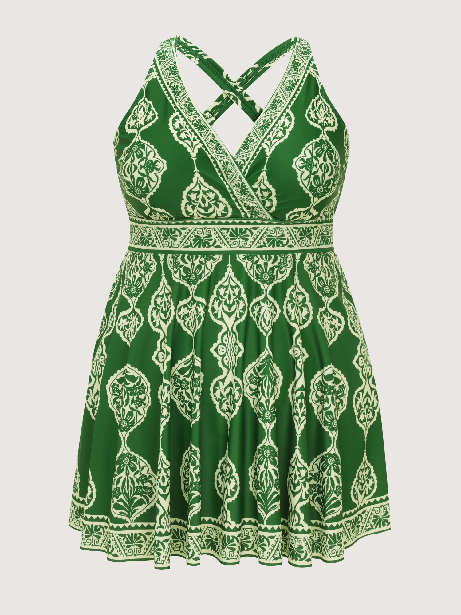 Geometric Print Pocket Swim Dress - Image 7