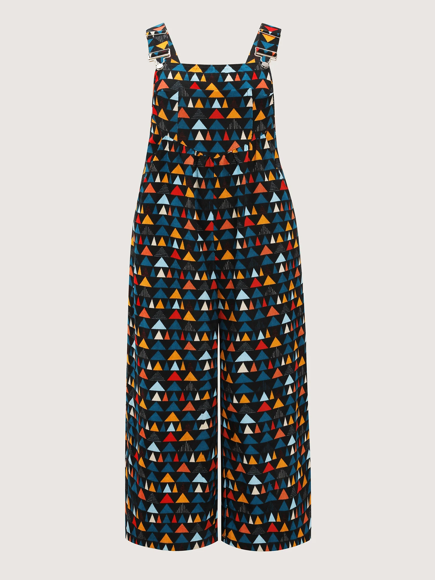 Geometric Print Pockets Adjustable Overall Jumpsuit - Image 7