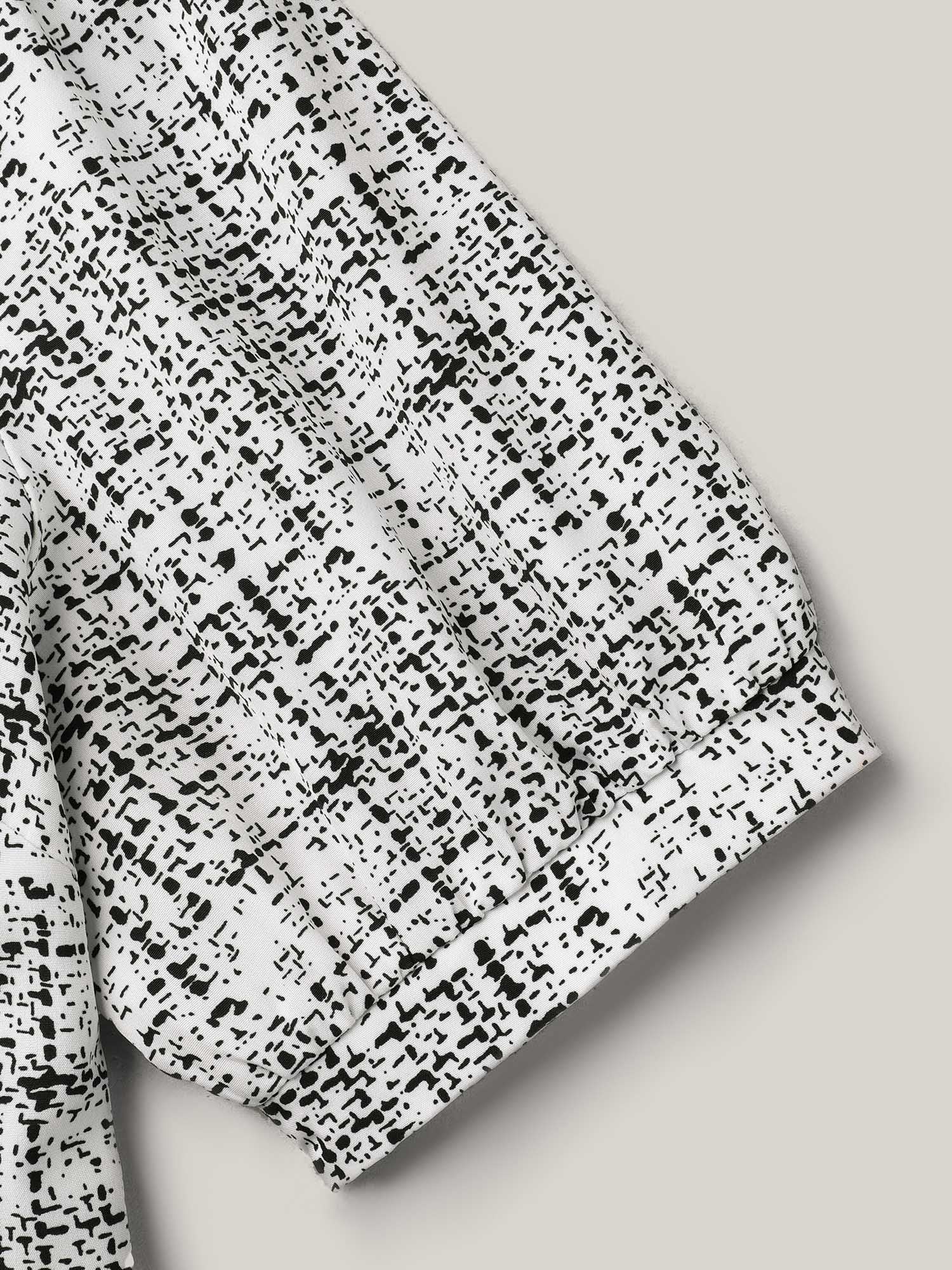 Geometric Print Puff Sleeve Blouse - Image 6