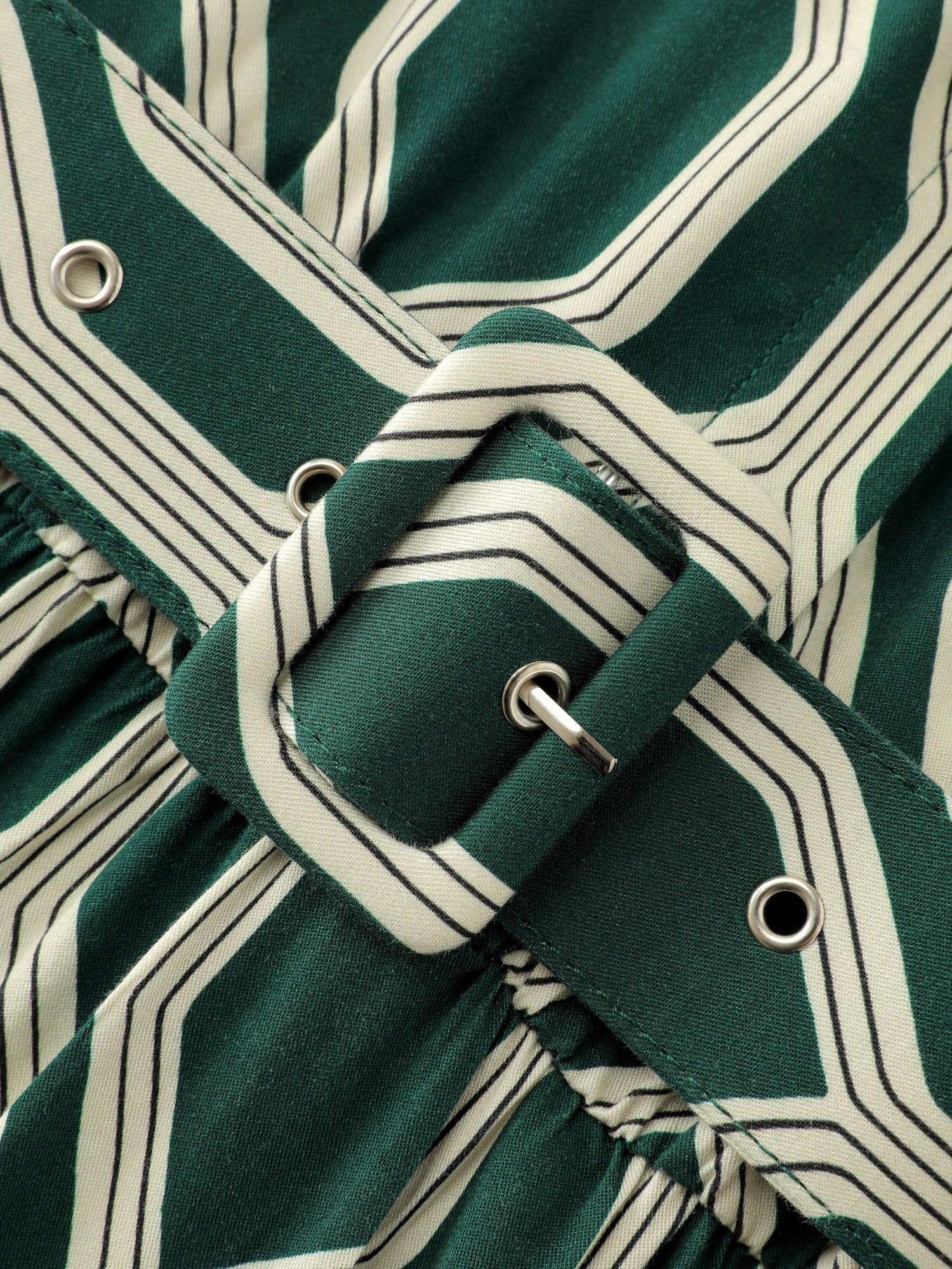 Geometric Print Rayon Belted Maxi Dress - Image 6