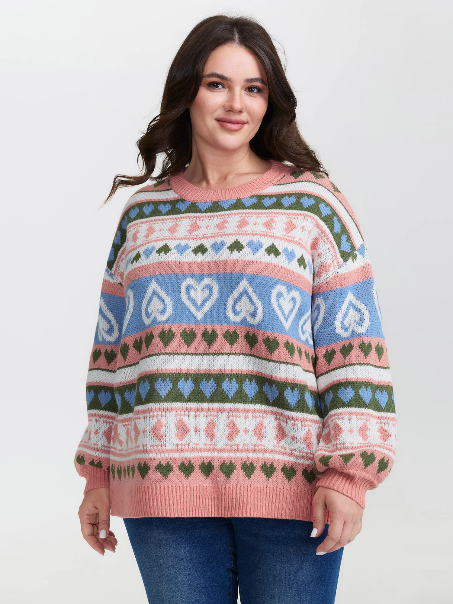 Geometric Print Stretchy Fit Pullover - Image 2